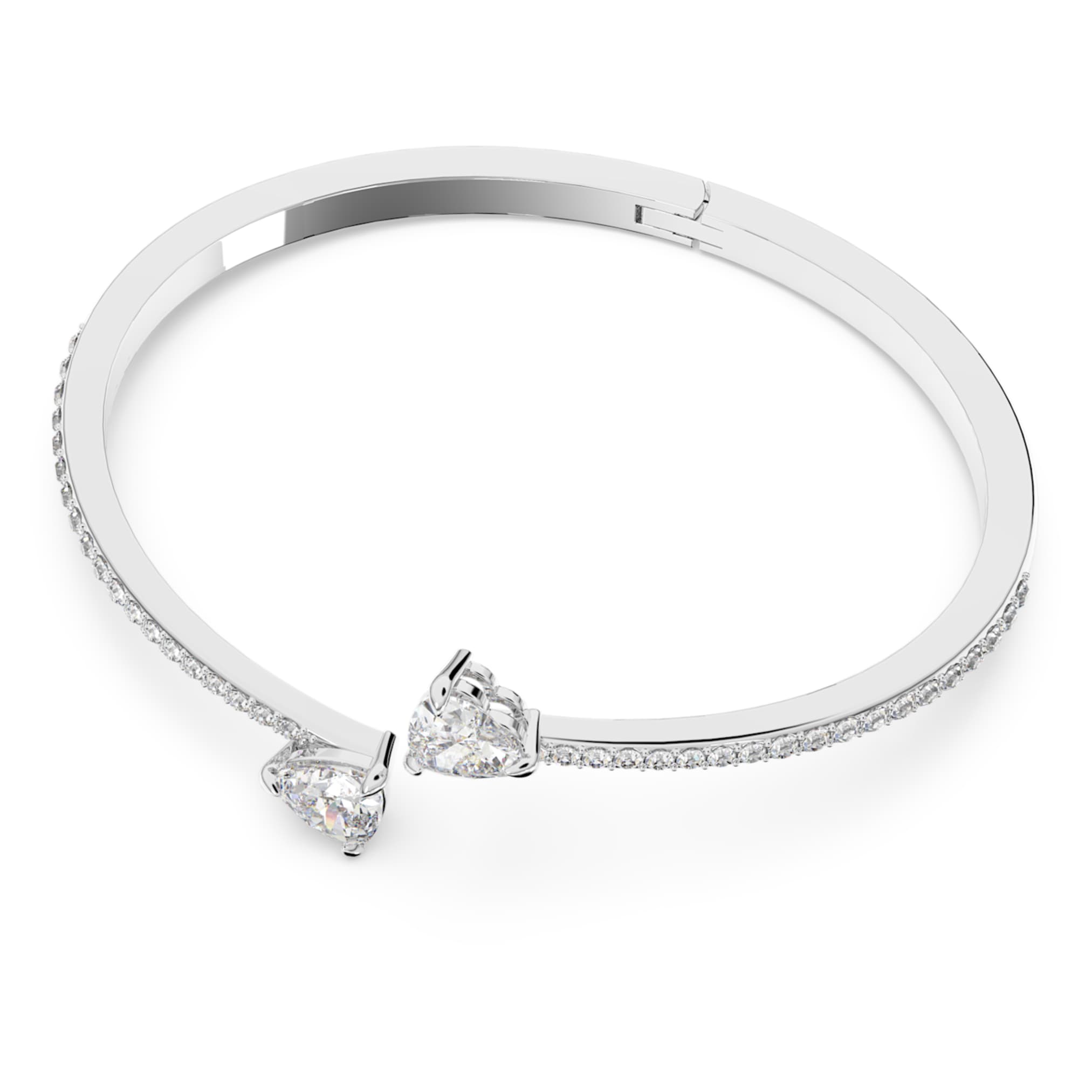 Swarovski Mesmera bangle Heart, White, Rhodium plated