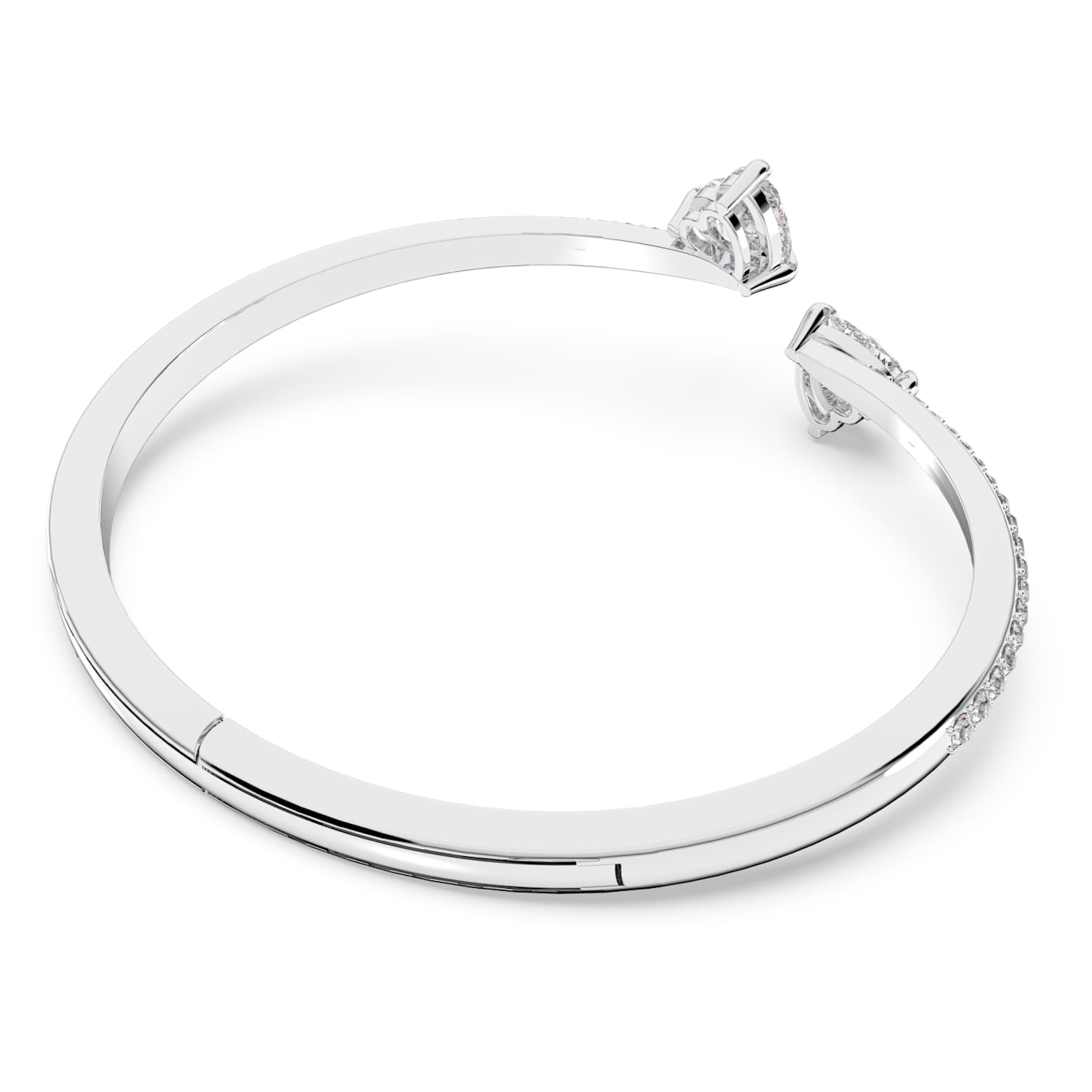 Swarovski Mesmera bangle Heart, White, Rhodium plated