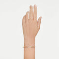 Swarovski Mesmera bangle Mixed cuts, White, 18K gold finish