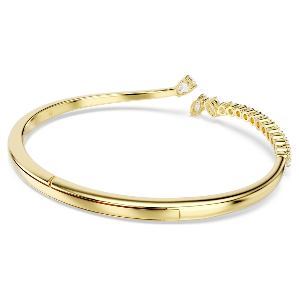 Swarovski Mesmera bangle Mixed cuts, White, 18K gold finish