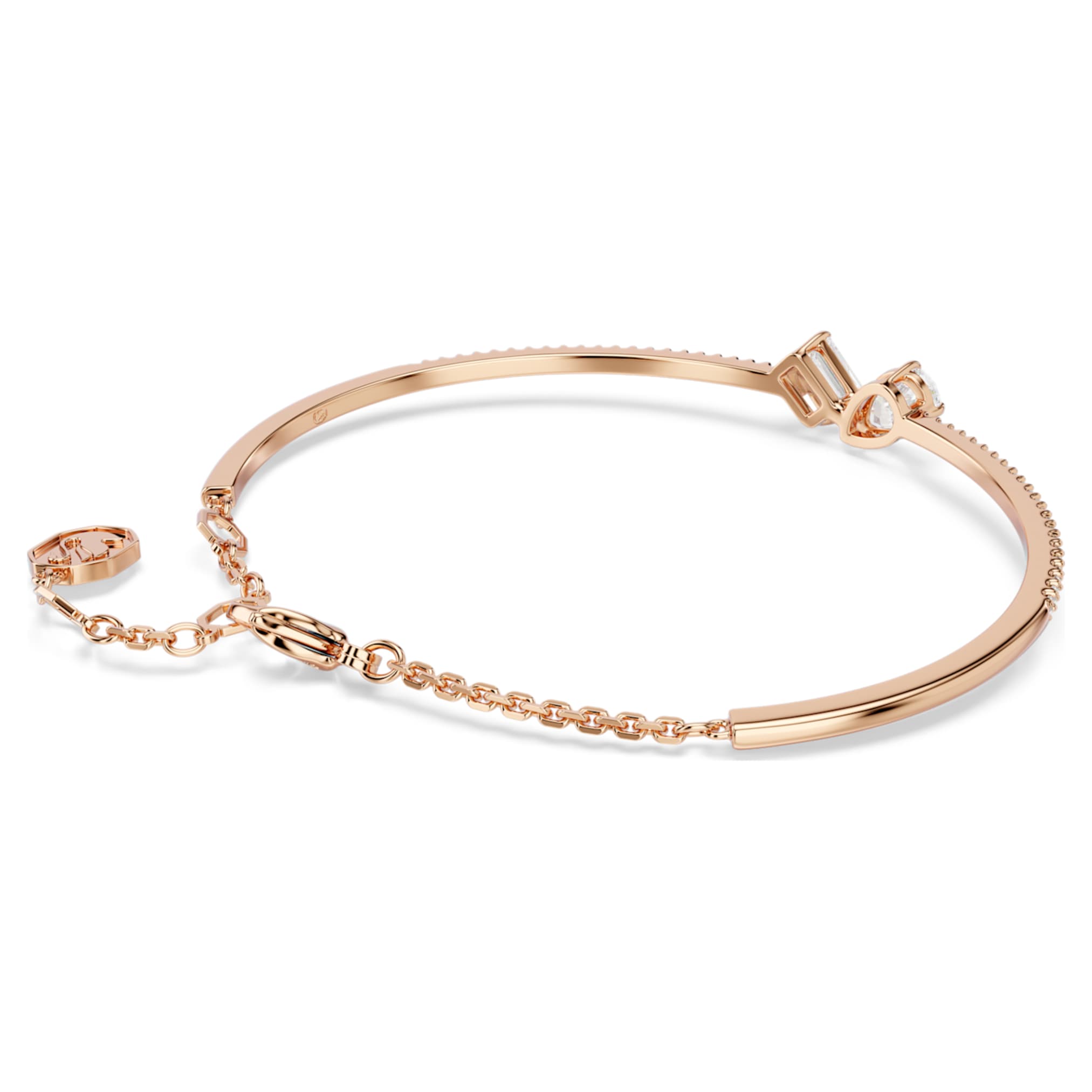 Swarovski Mesmera bangle Mixed cuts, White, 18K rose gold finish