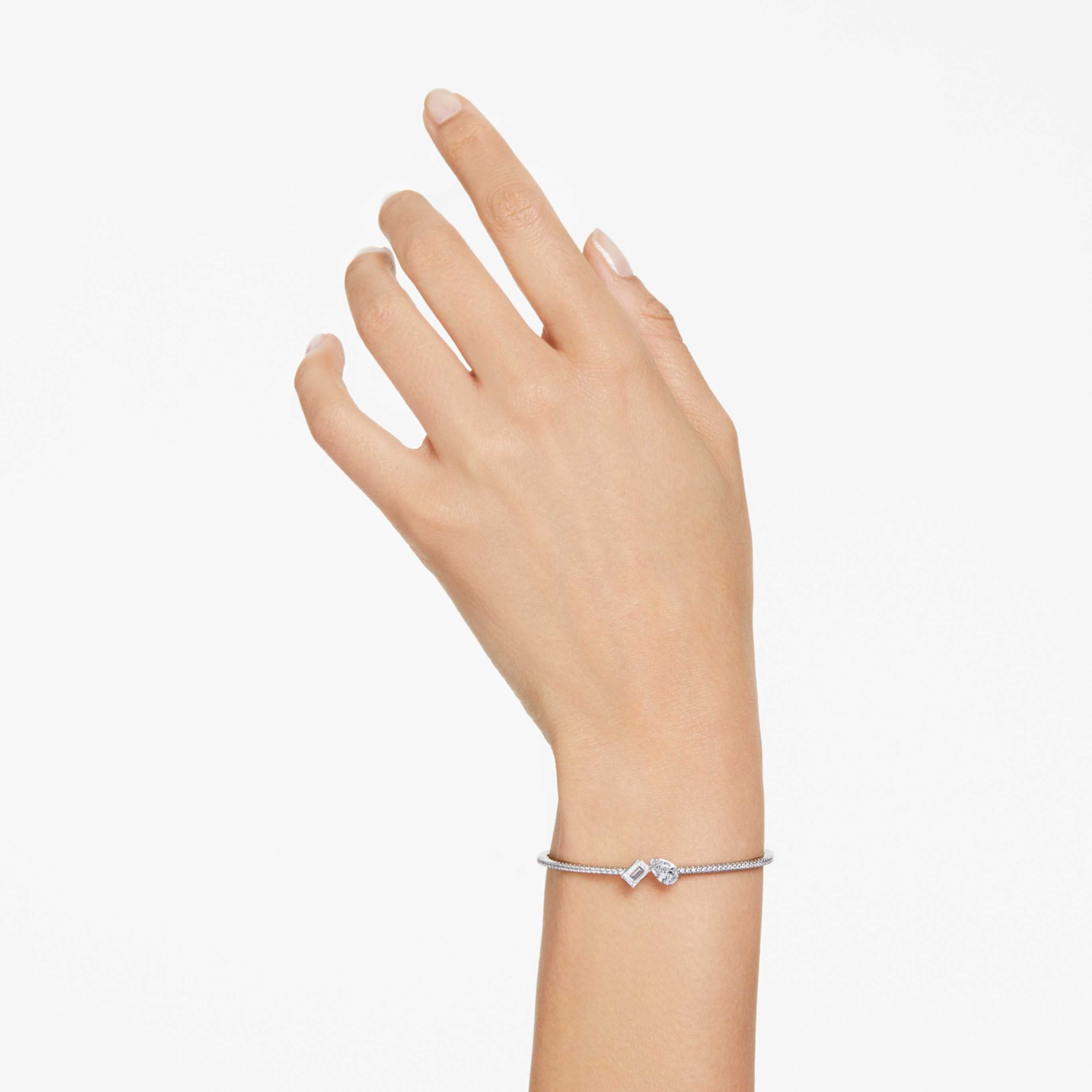 Swarovski Mesmera bangle Mixed cuts, White, 18K rose gold finish