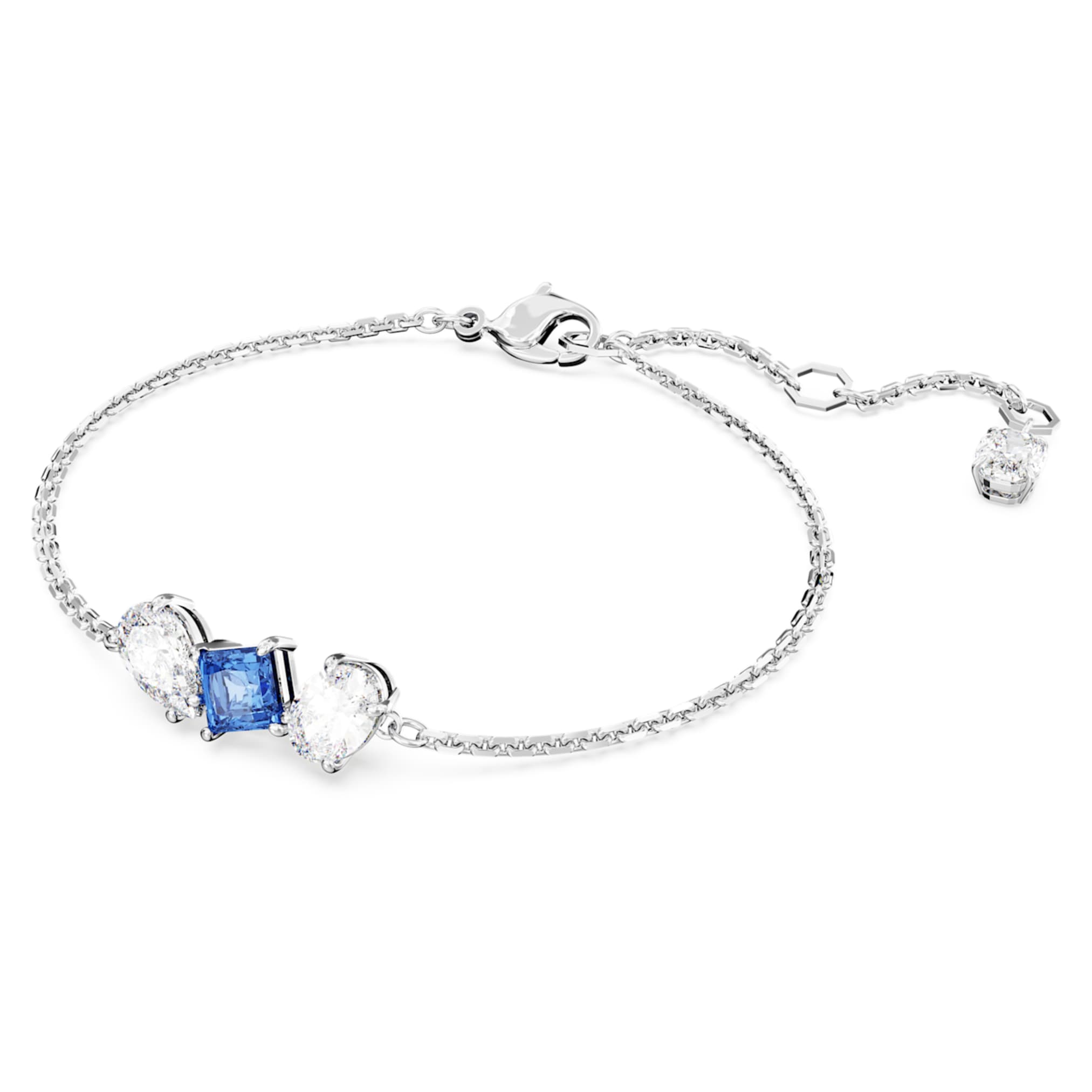 Swarovski Mesmera bracelet Mixed cuts, Blue, Rhodium plated