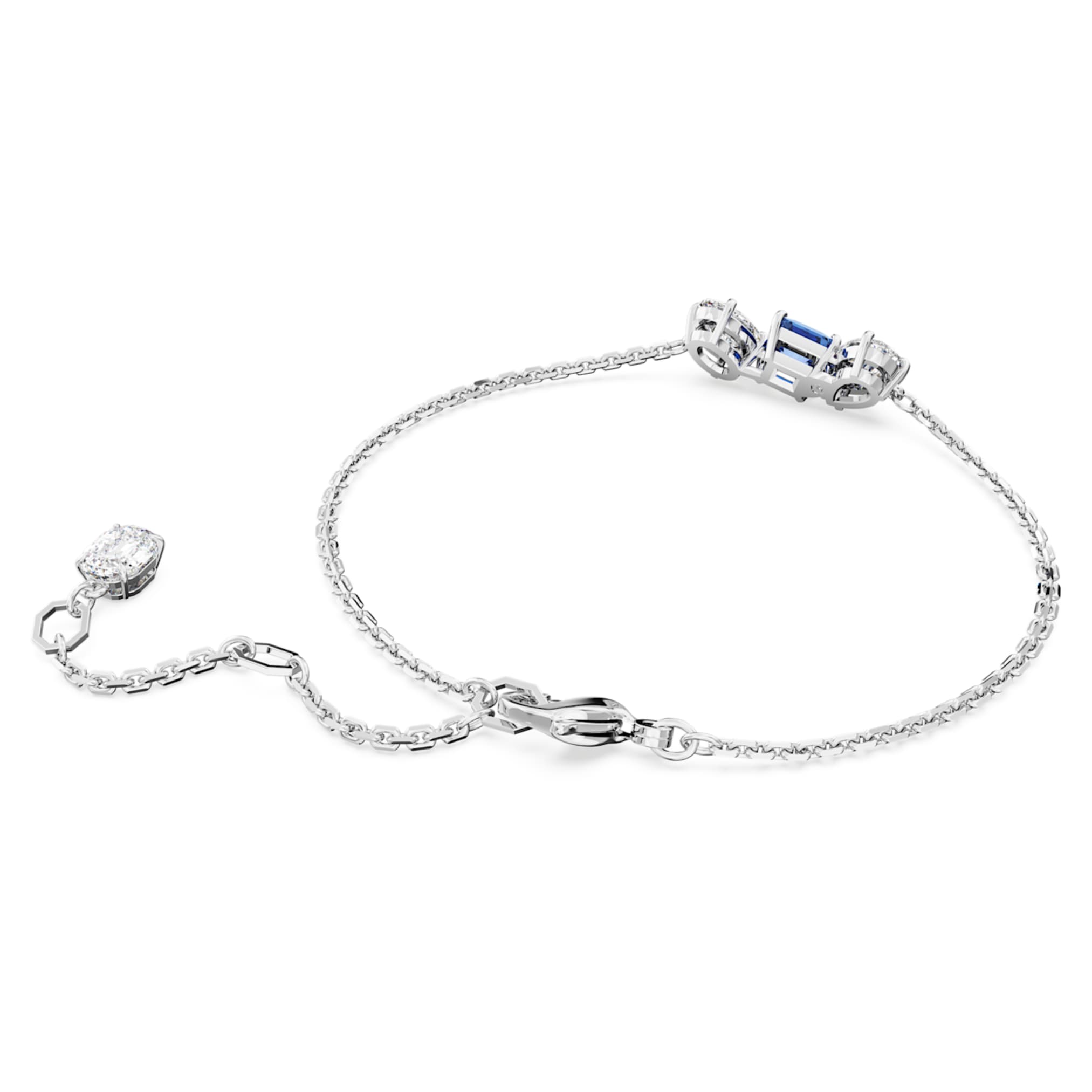 Swarovski Mesmera bracelet Mixed cuts, Blue, Rhodium plated