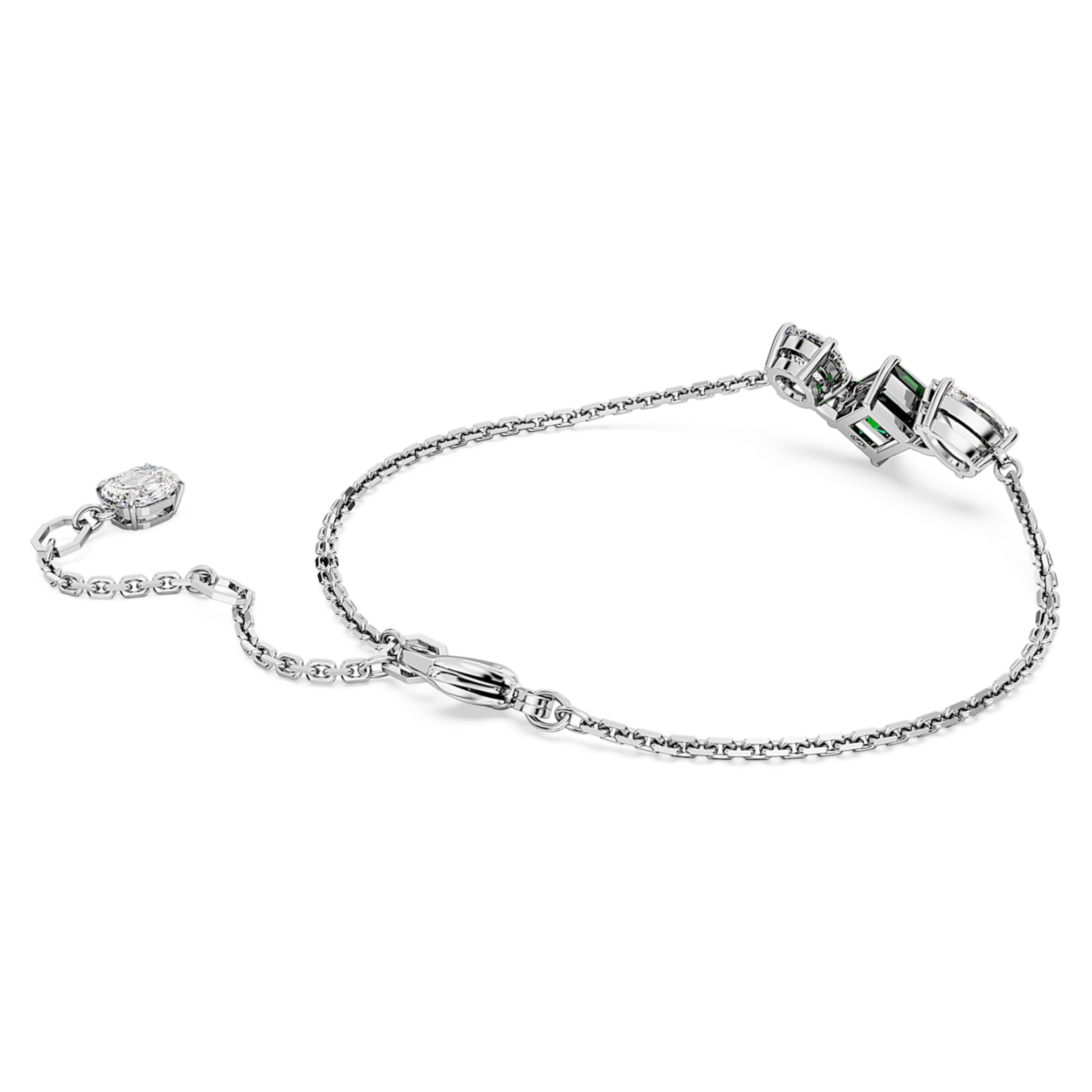 Swarovski Mesmera bracelet Mixed cuts, Green, Rhodium plated