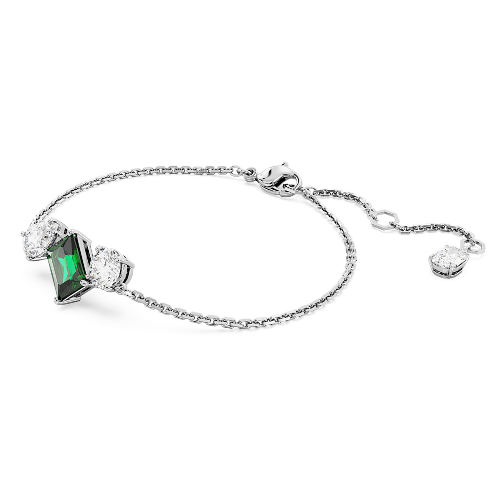 Swarovski Mesmera bracelet Mixed cuts, Green, Rhodium plated