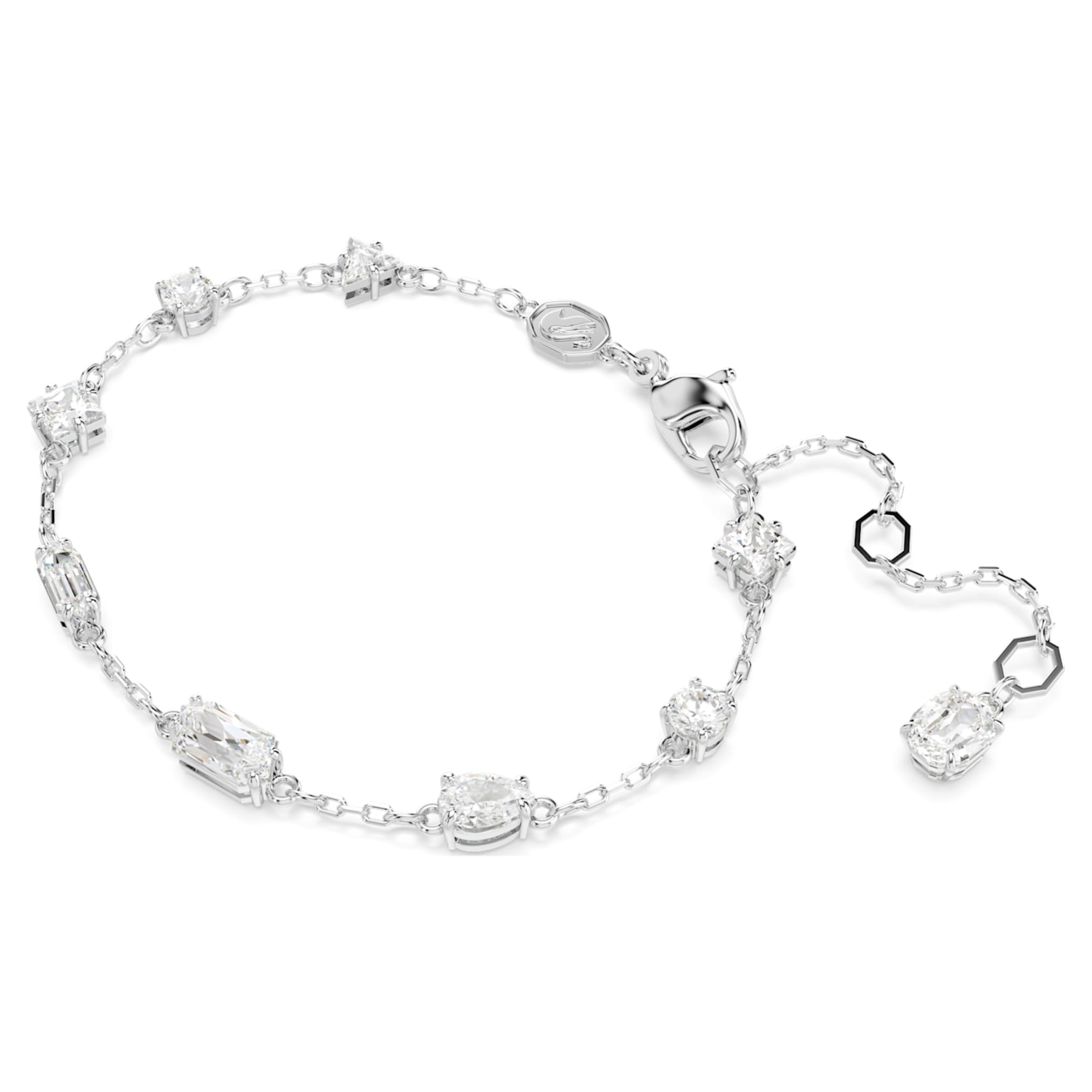Swarovski Mesmera bracelet Mixed cuts, Scattered design, White, Rhodium plated