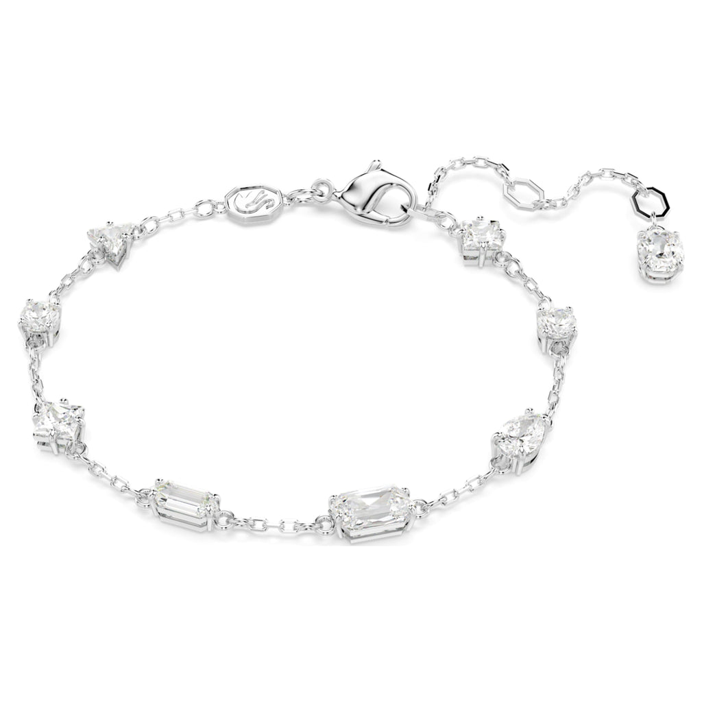 Swarovski Mesmera bracelet Mixed cuts, Scattered design, White, Rhodium plated
