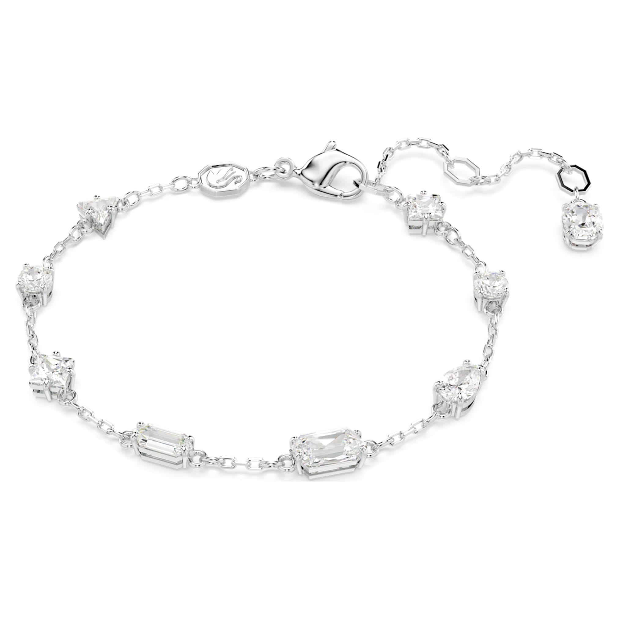 Swarovski Mesmera bracelet Mixed cuts, Scattered design, White, Rhodium plated