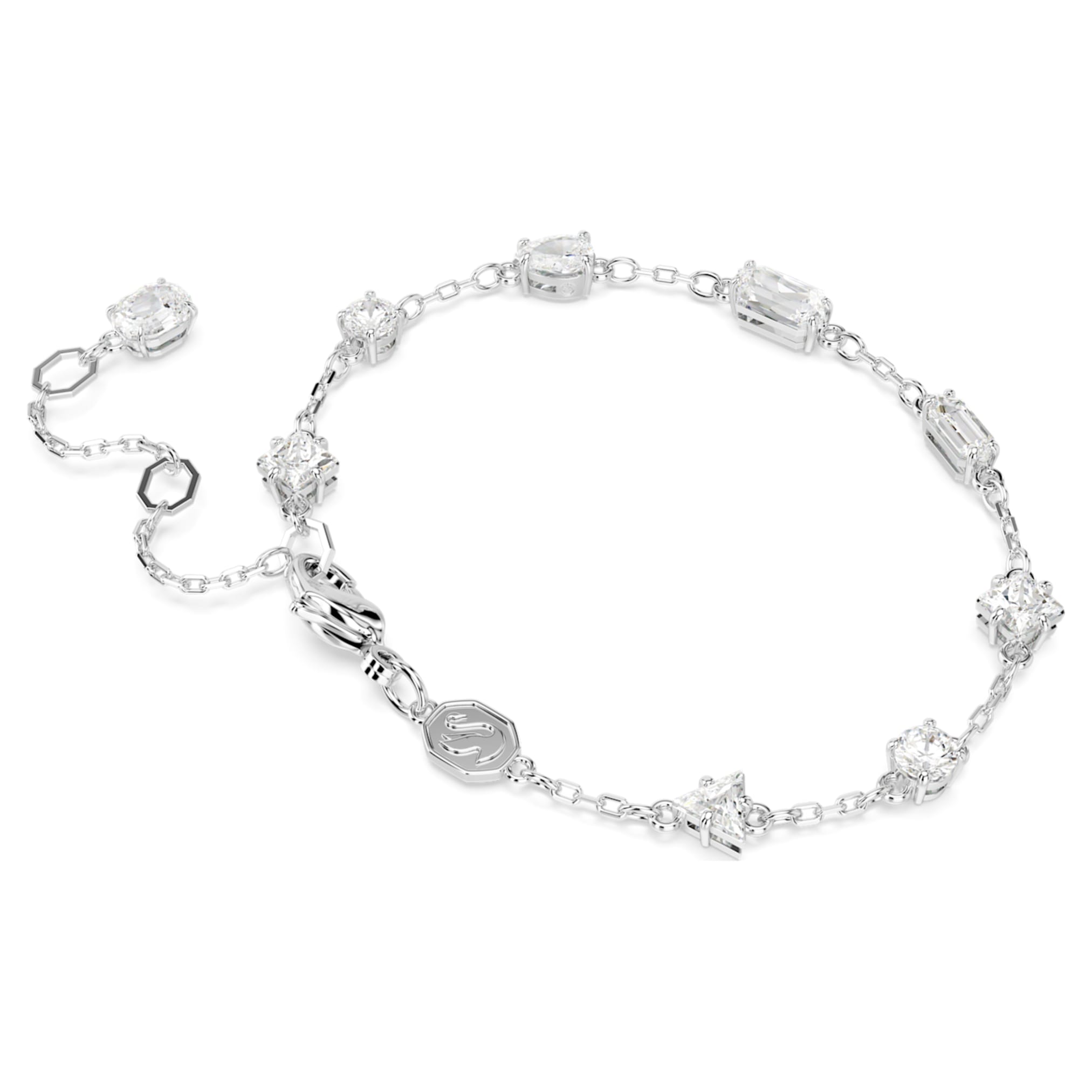 Swarovski Mesmera bracelet Mixed cuts, Scattered design, White, Rhodium plated