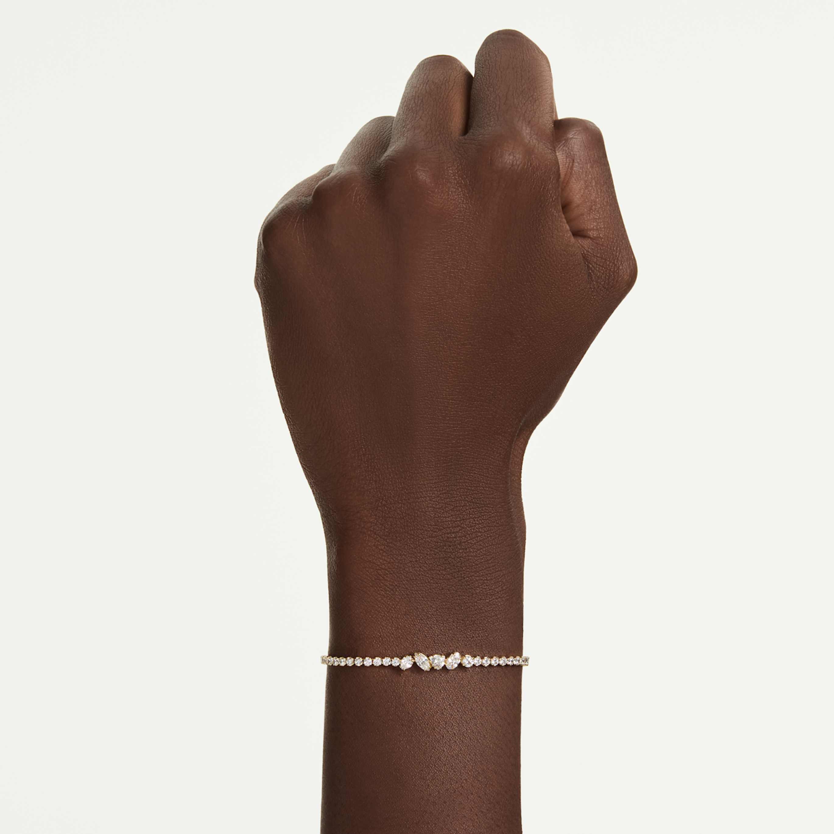 Swarovski Mesmera bracelet Mixed cuts, White, 18K rose gold finish