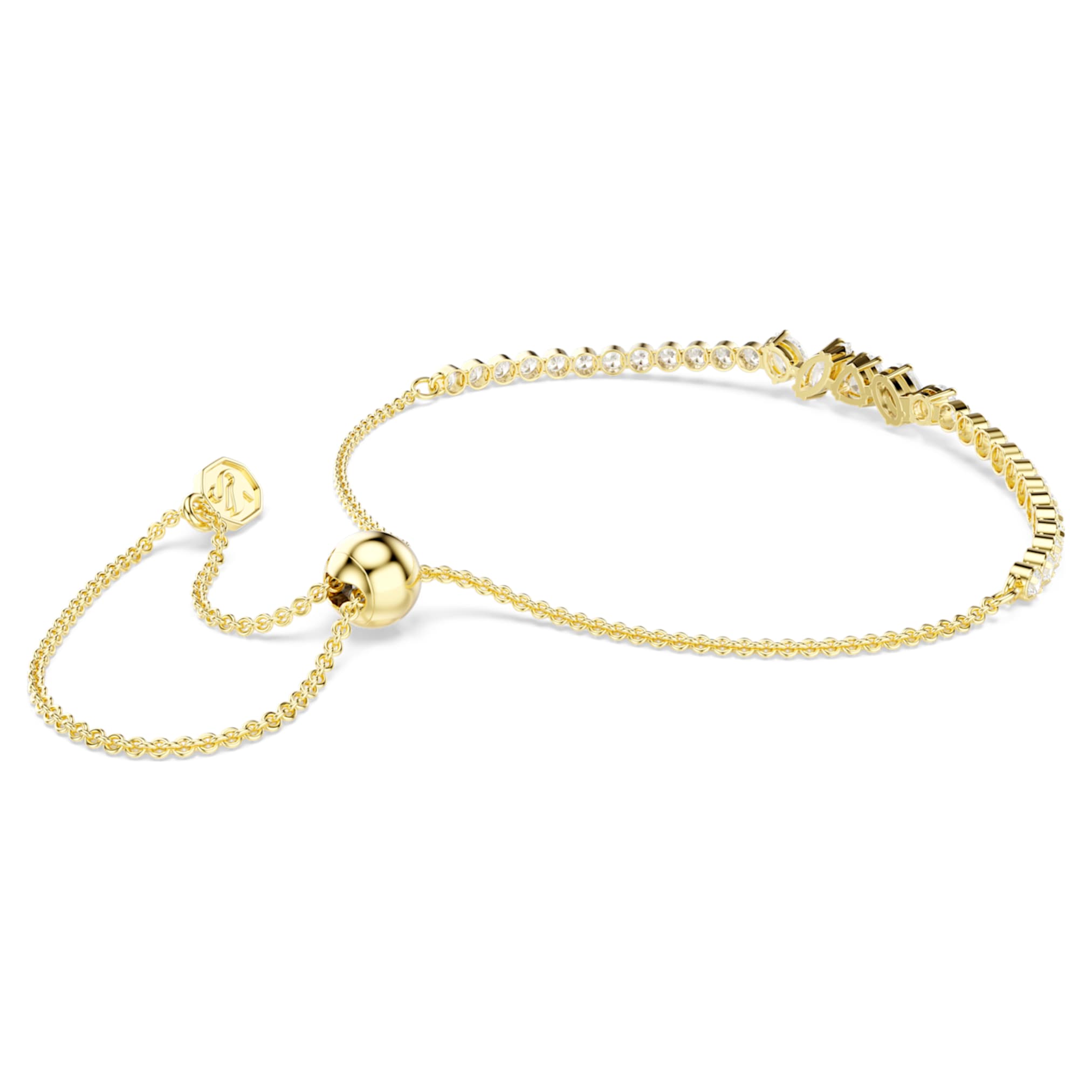 Swarovski Mesmera bracelet Mixed cuts, White, 18K gold finish