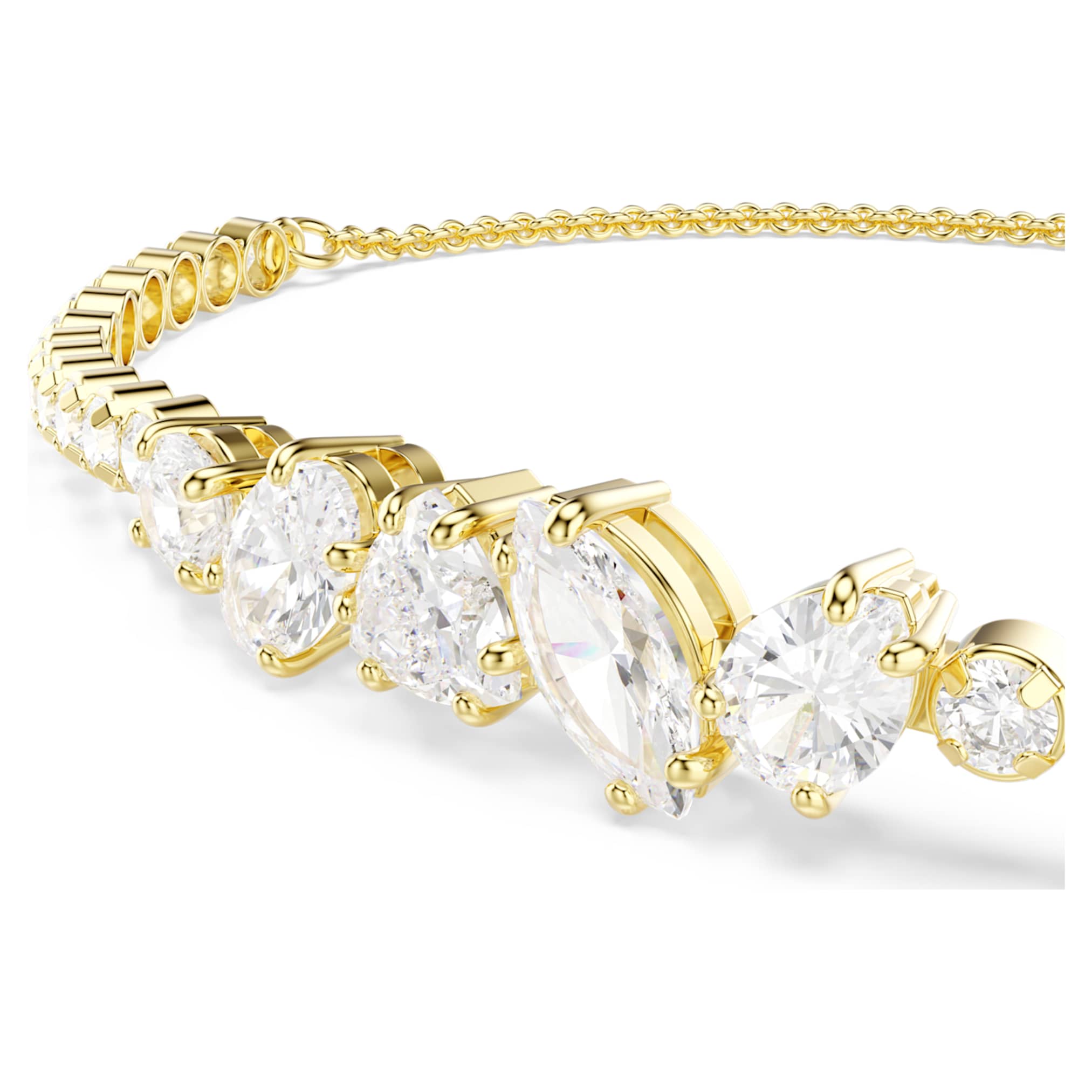 Swarovski Mesmera bracelet Mixed cuts, White, 18K gold finish