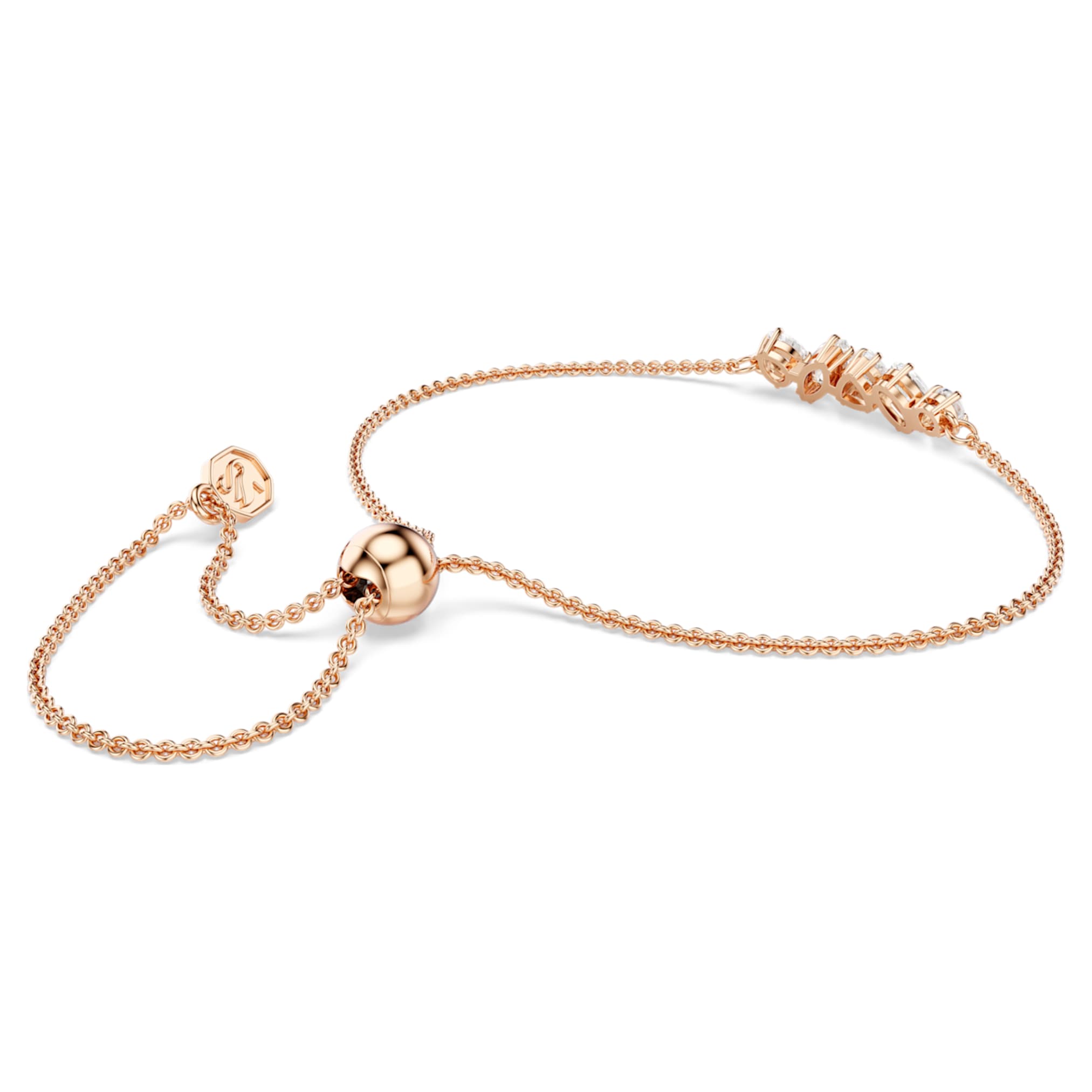 Swarovski Mesmera bracelet Mixed cuts, White, 18K rose gold finish