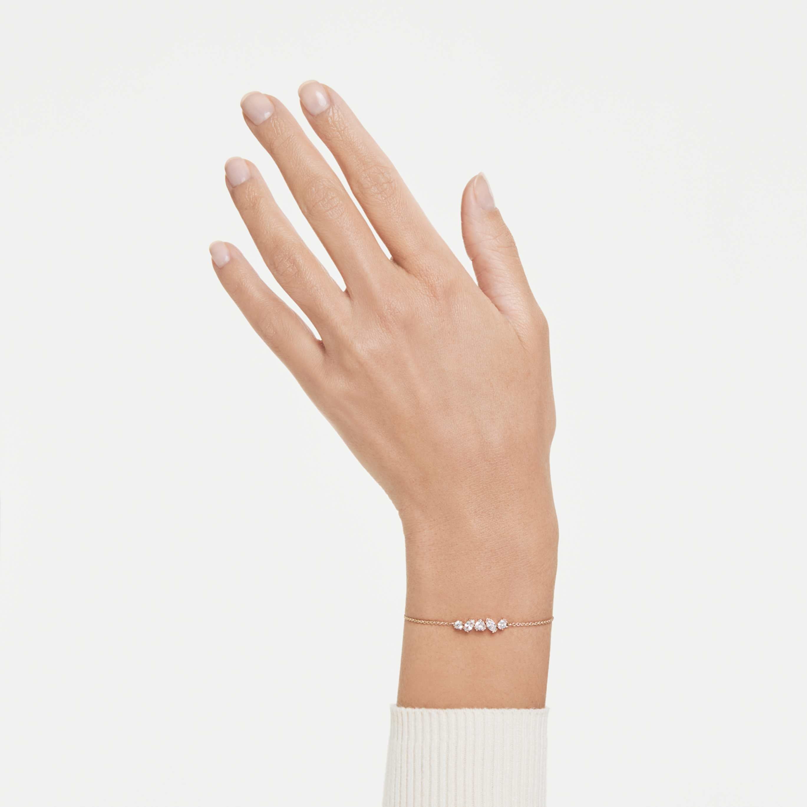 Swarovski Mesmera bracelet Mixed cuts, White, 18K gold finish