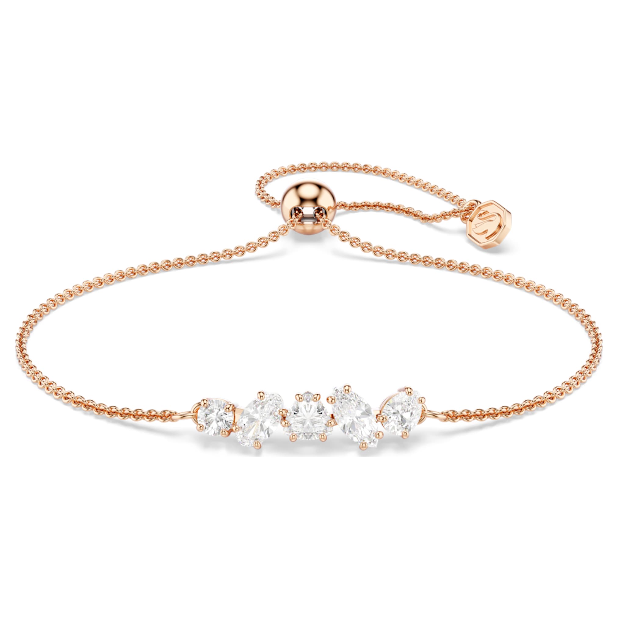 Swarovski Mesmera bracelet Mixed cuts, White, 18K rose gold finish