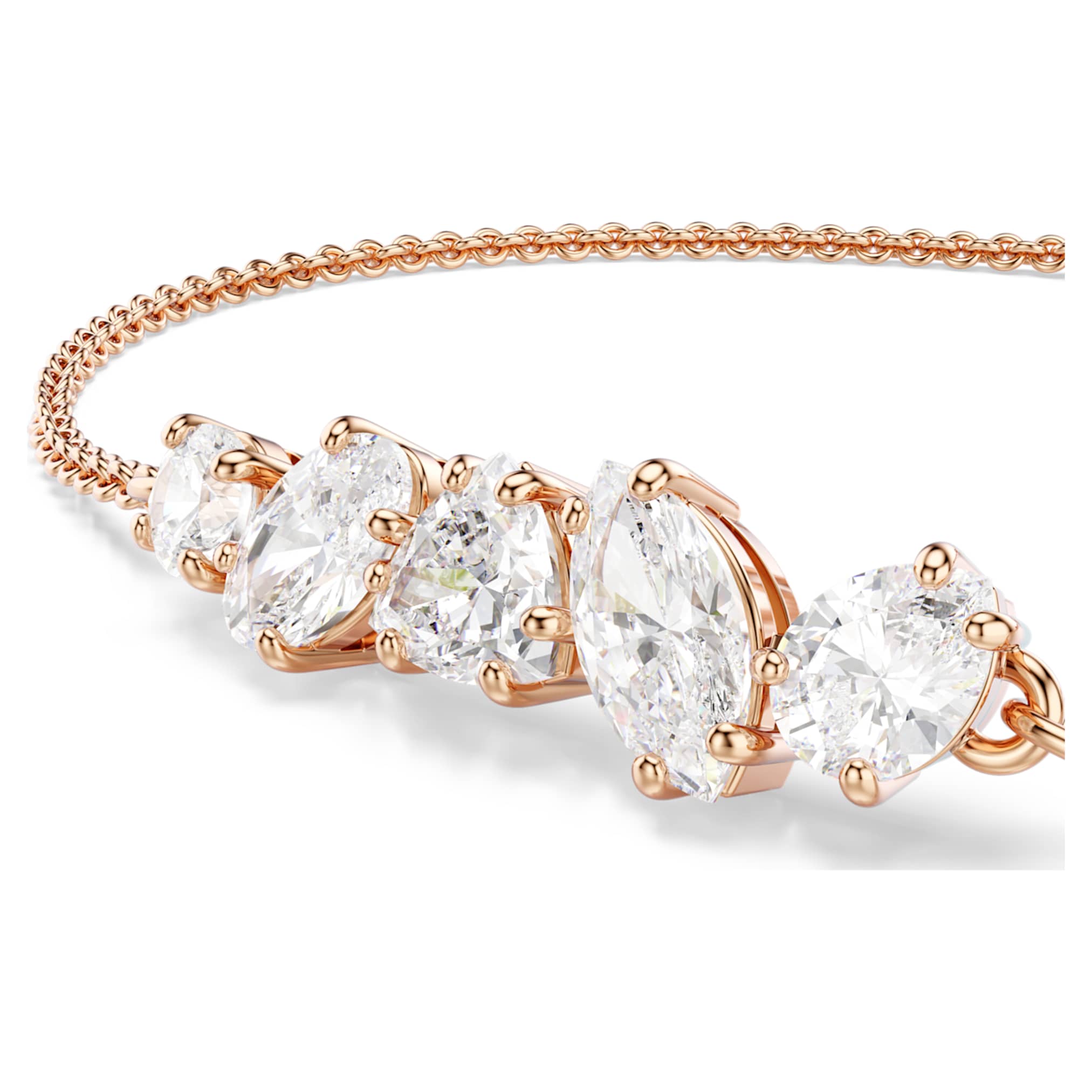 Swarovski Mesmera bracelet Mixed cuts, White, 18K rose gold finish