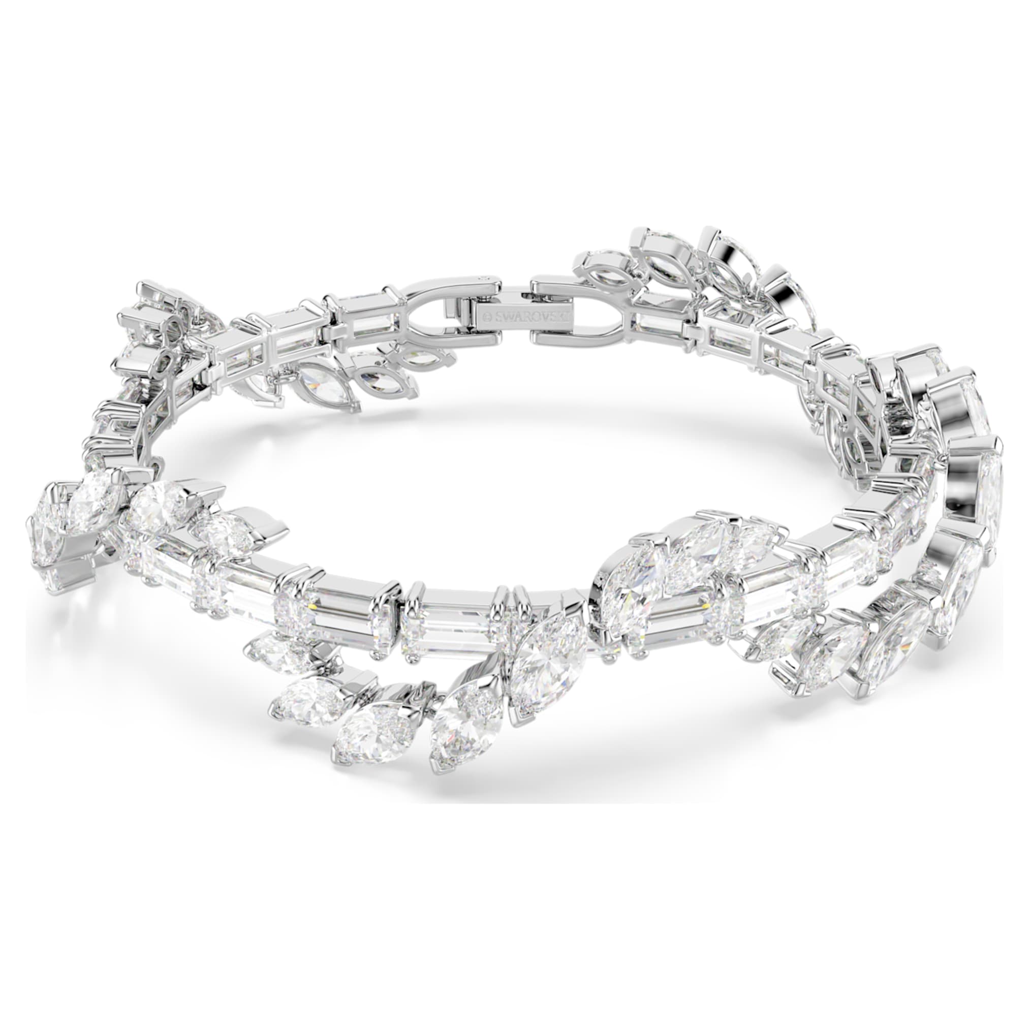 Swarovski Mesmera bracelet Mixed cuts, White, Rhodium plated