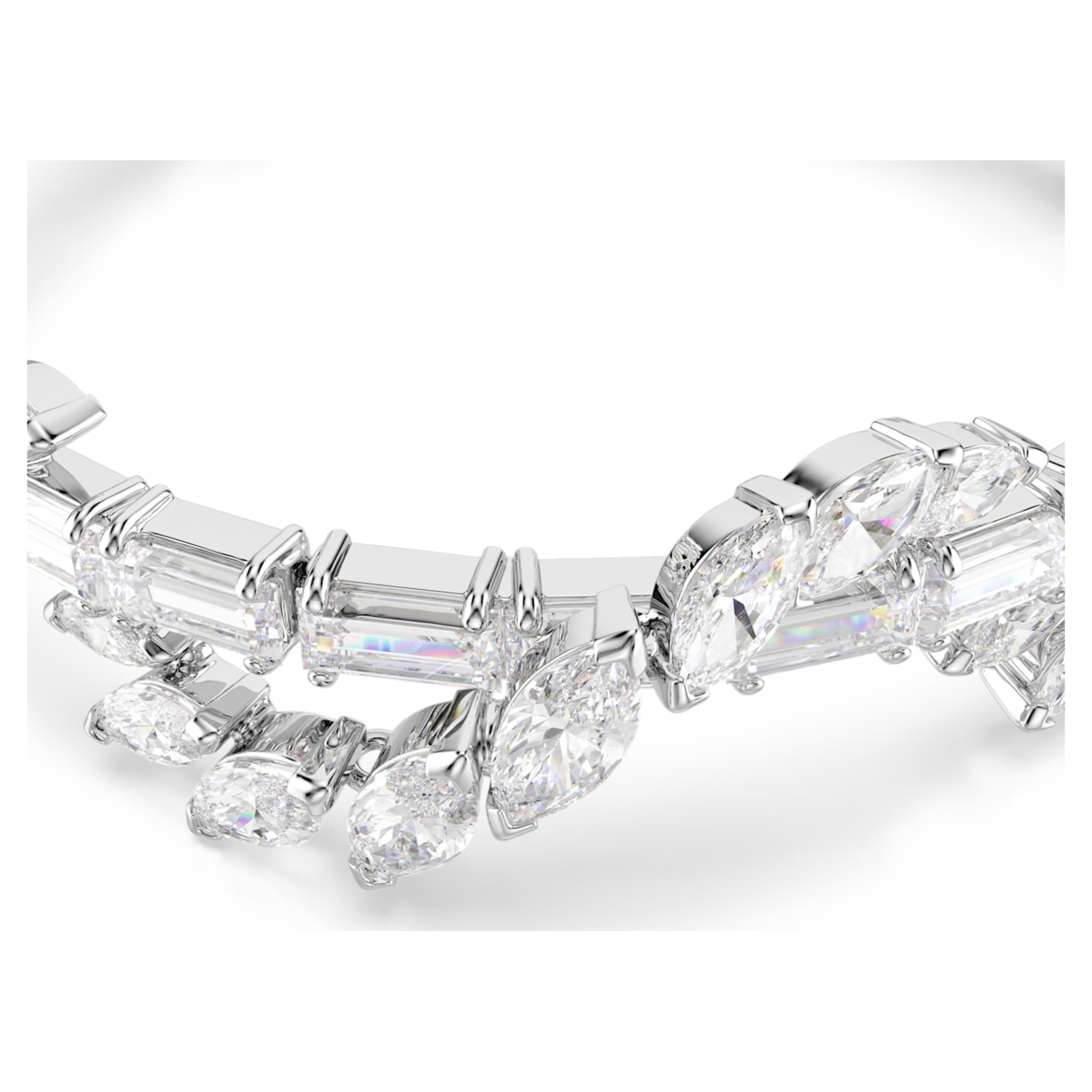 Swarovski Mesmera bracelet Mixed cuts, White, Rhodium plated