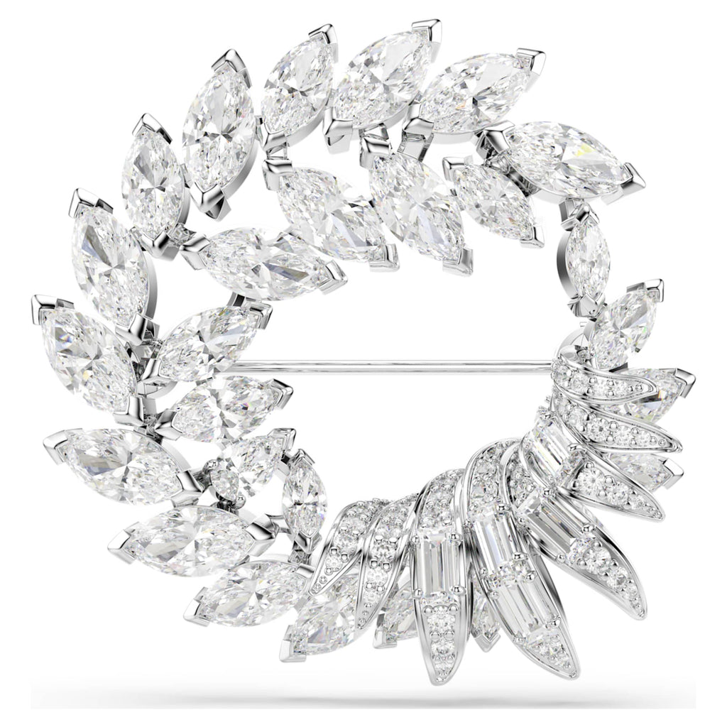 Swarovski Mesmera brooch Marquise cut, White, Rhodium plated