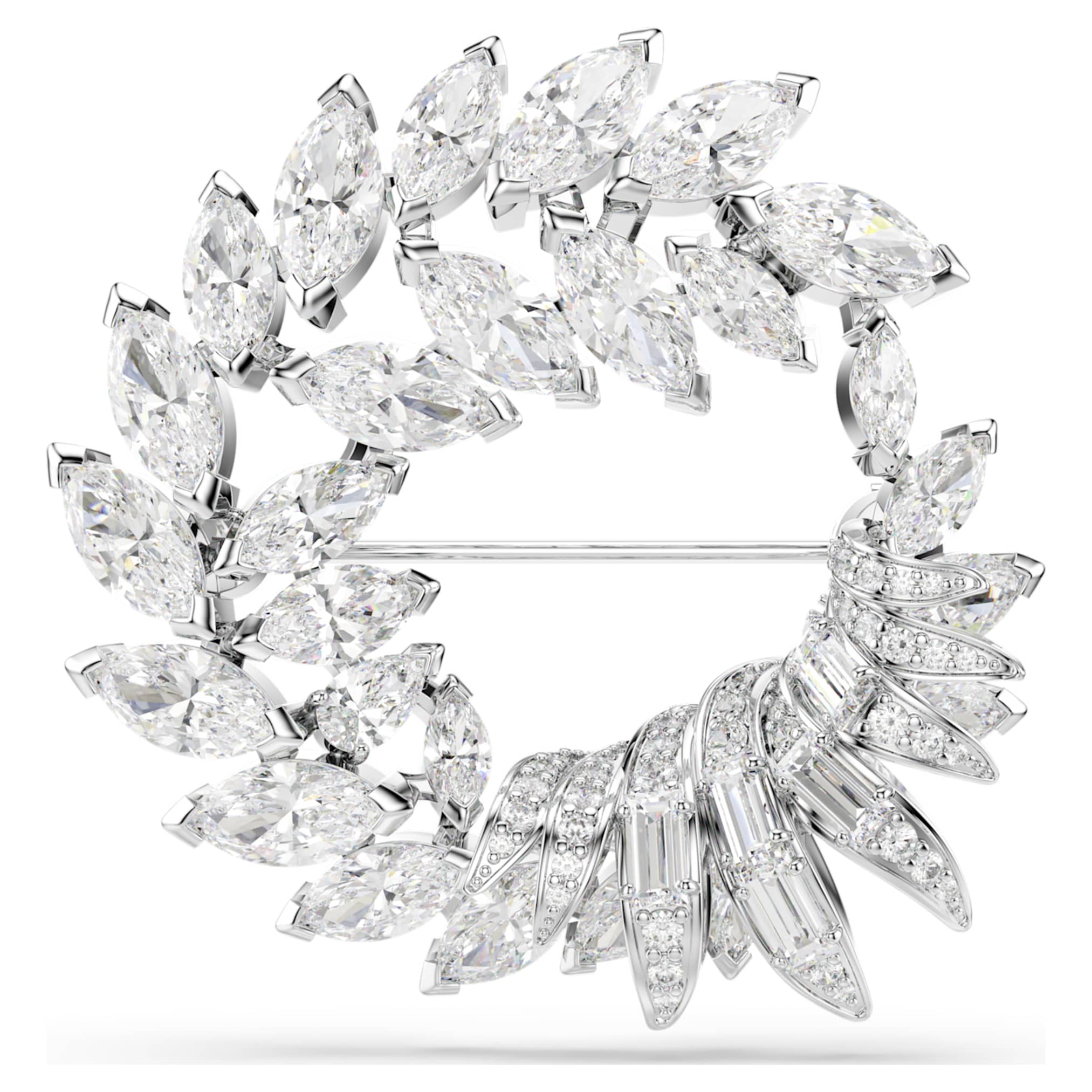 Swarovski Mesmera brooch Marquise cut, White, Rhodium plated