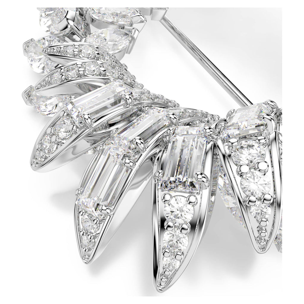 Swarovski Mesmera brooch Marquise cut, White, Rhodium plated