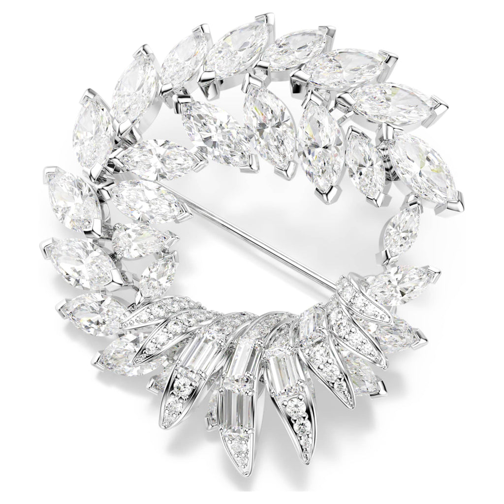 Swarovski Mesmera brooch Marquise cut, White, Rhodium plated