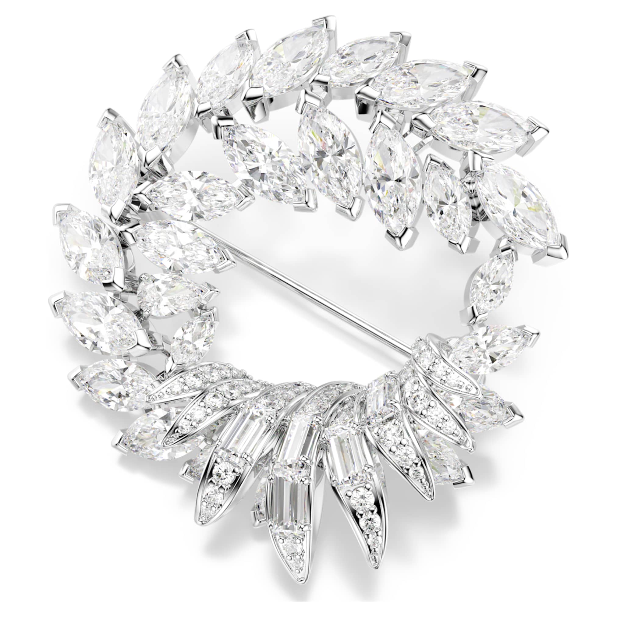 Swarovski Mesmera brooch Marquise cut, White, Rhodium plated
