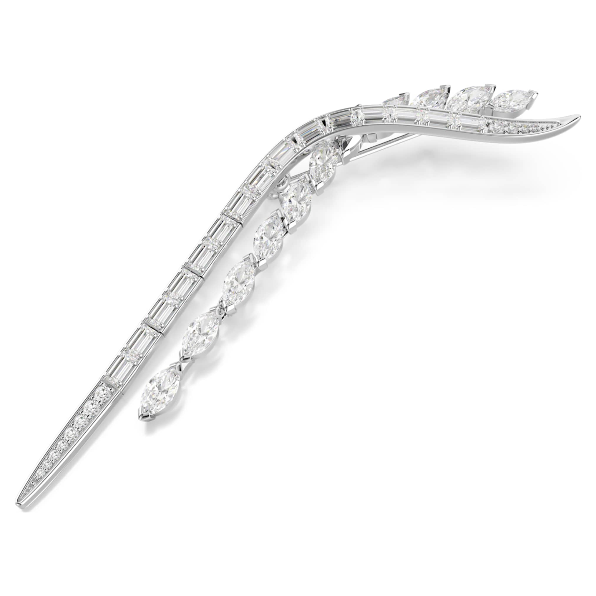 Swarovski Mesmera brooch Mixed cuts, White, Rhodium plated