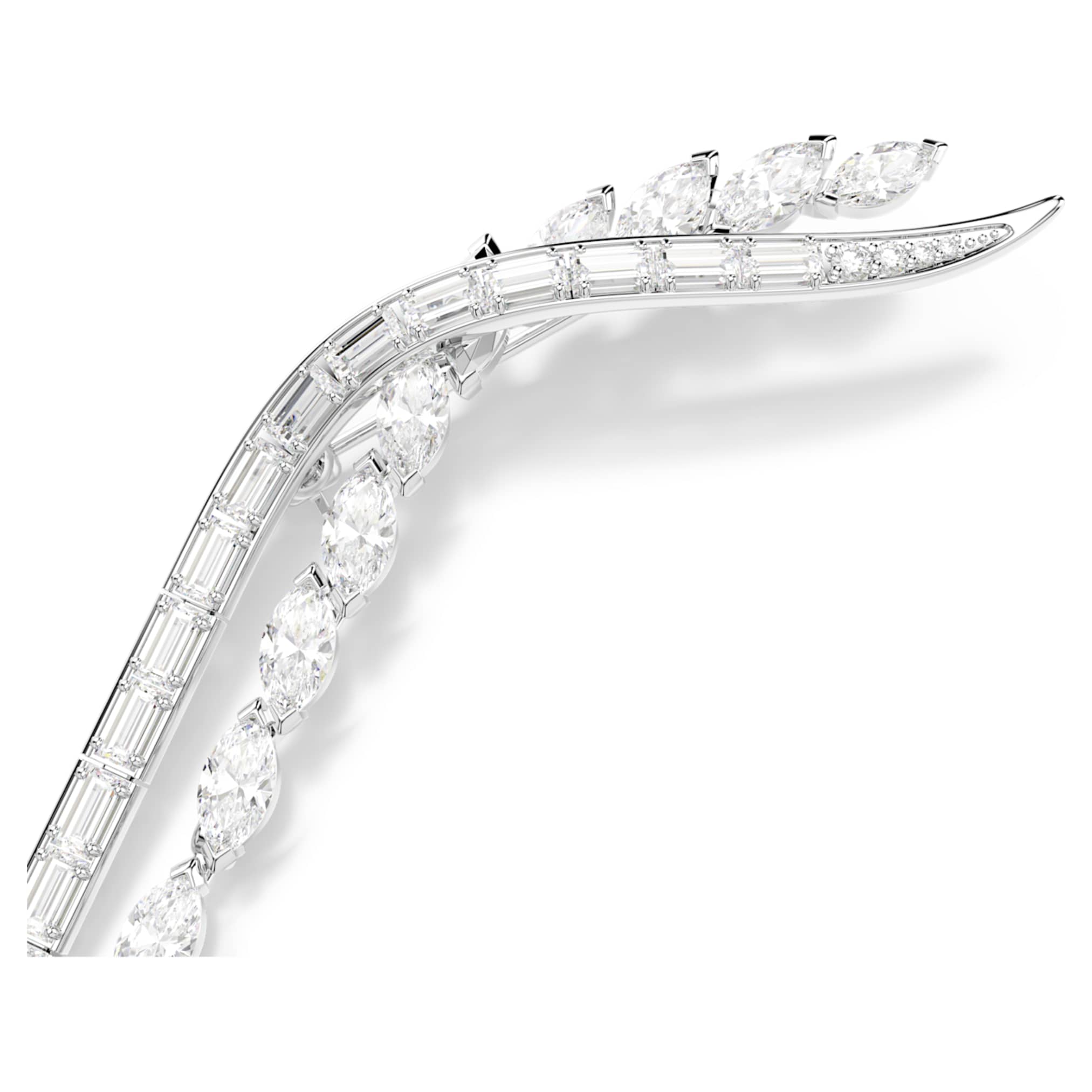 Swarovski Mesmera brooch Mixed cuts, White, Rhodium plated