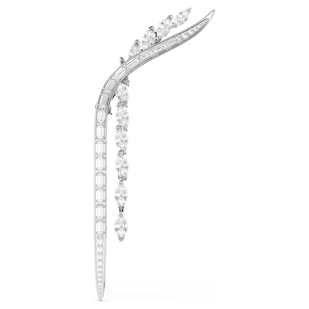 Swarovski Mesmera brooch Mixed cuts, White, Rhodium plated