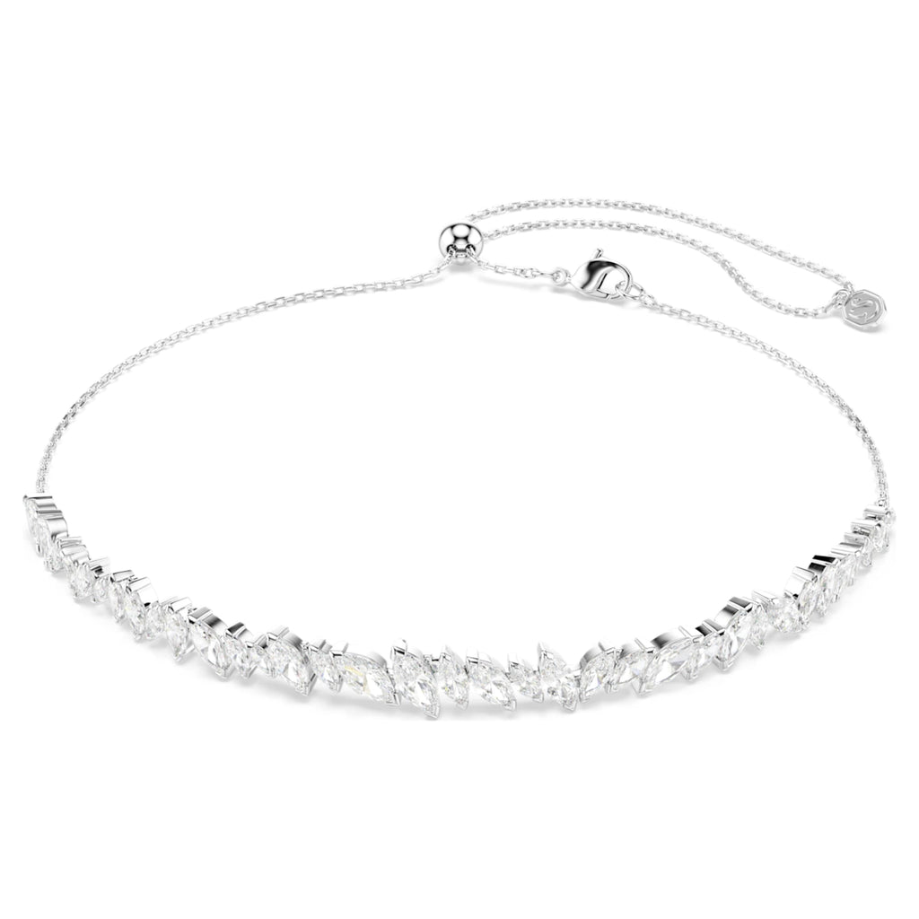 Swarovski Mesmera choker Marquise cut, White, Rhodium plated