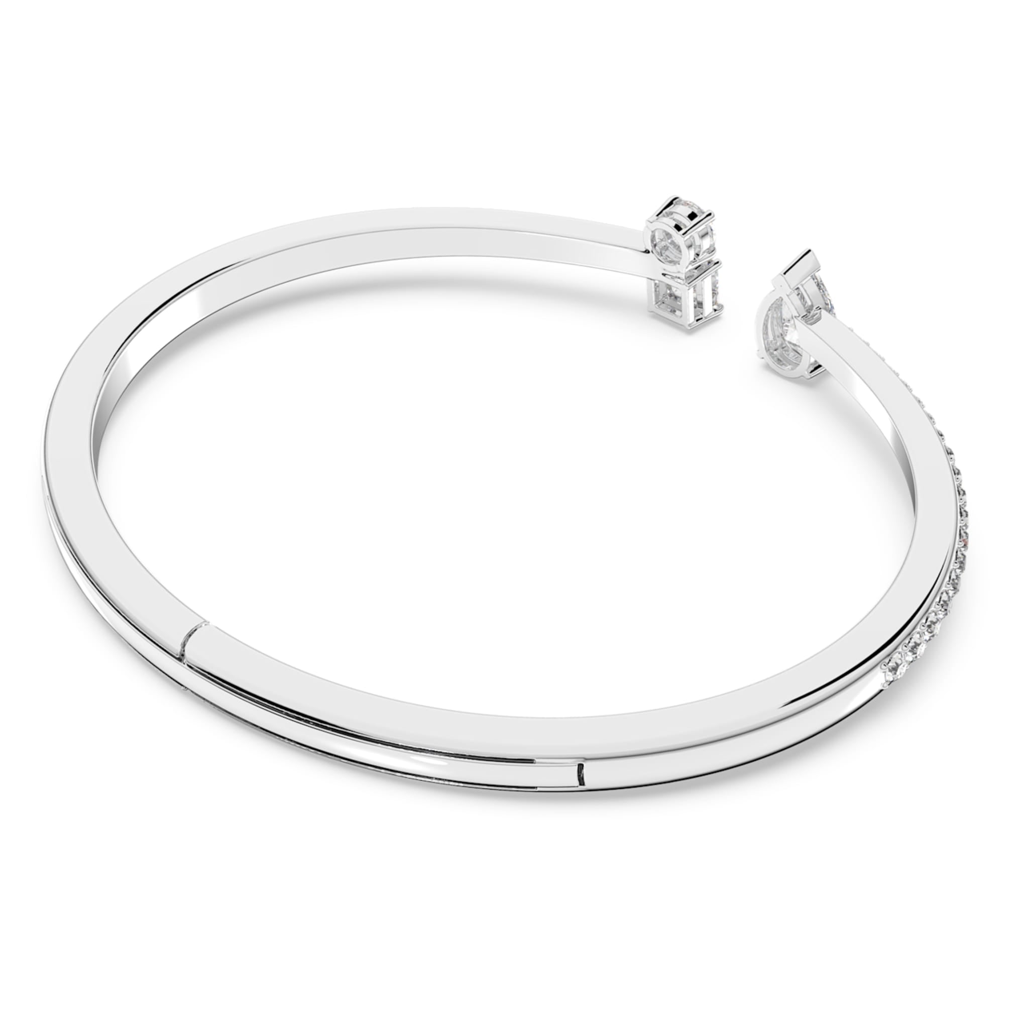 Swarovski Mesmera cuff Mixed cuts, White, Rhodium plated