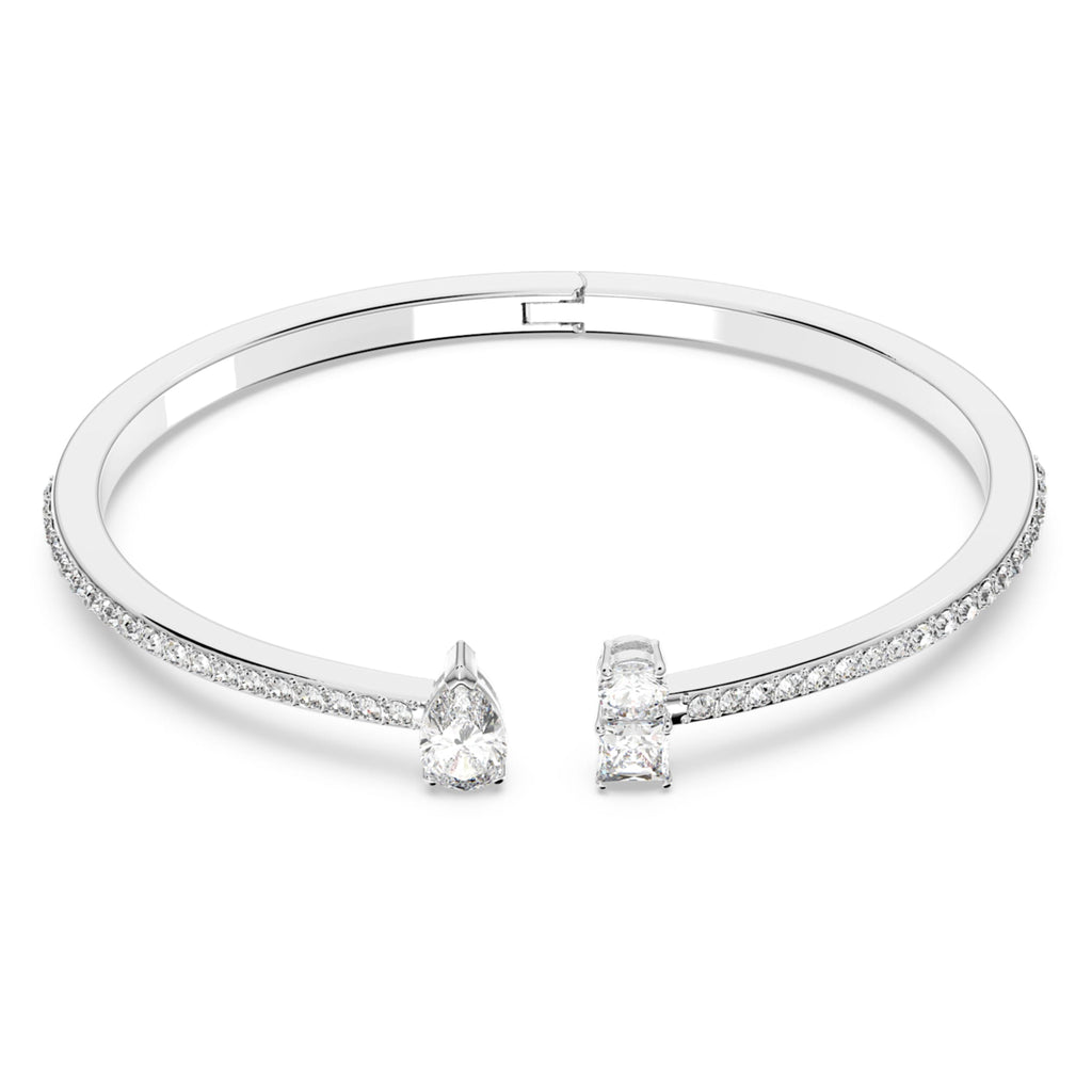 Swarovski Mesmera cuff Mixed cuts, White, Rhodium plated