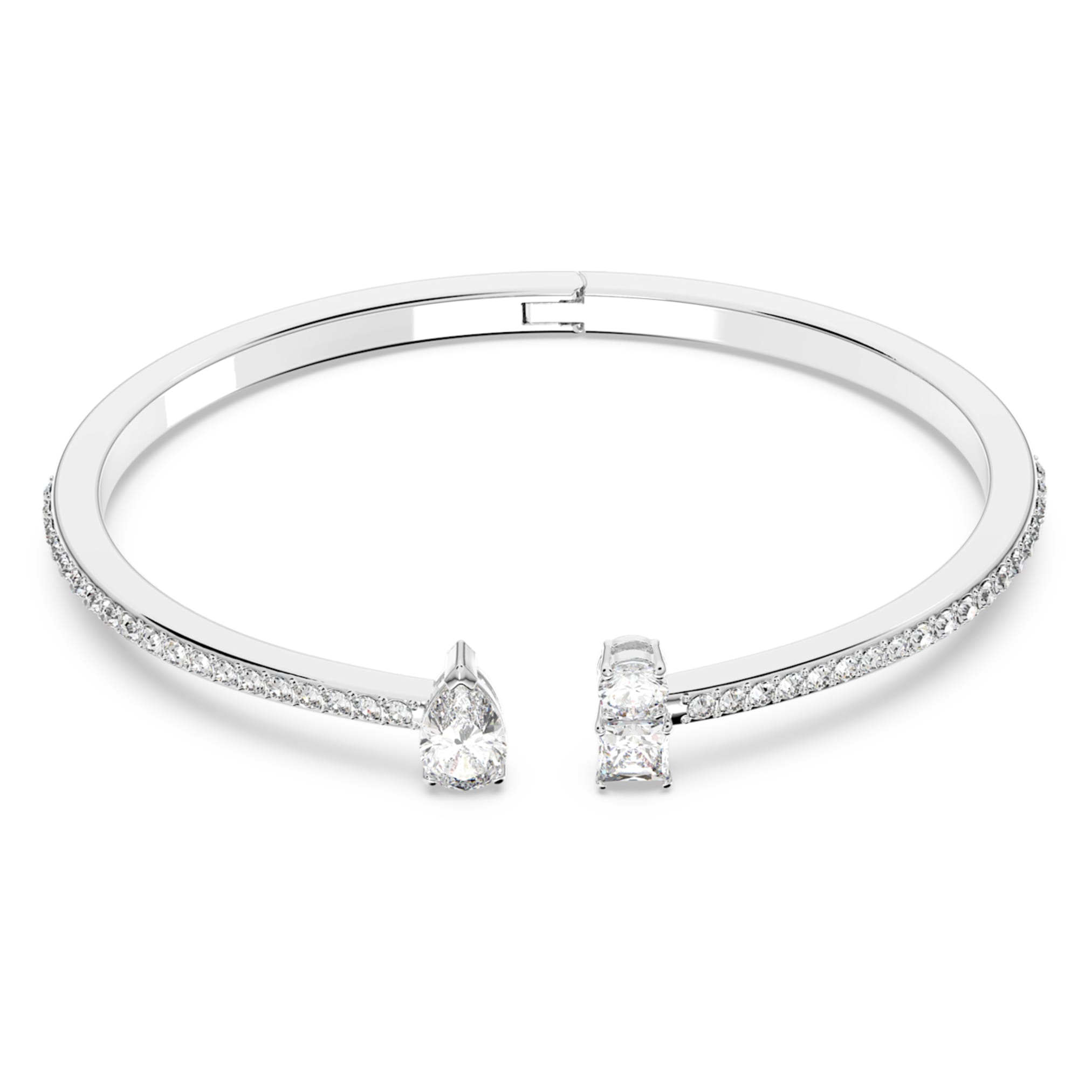 Swarovski Mesmera cuff Mixed cuts, White, Rhodium plated