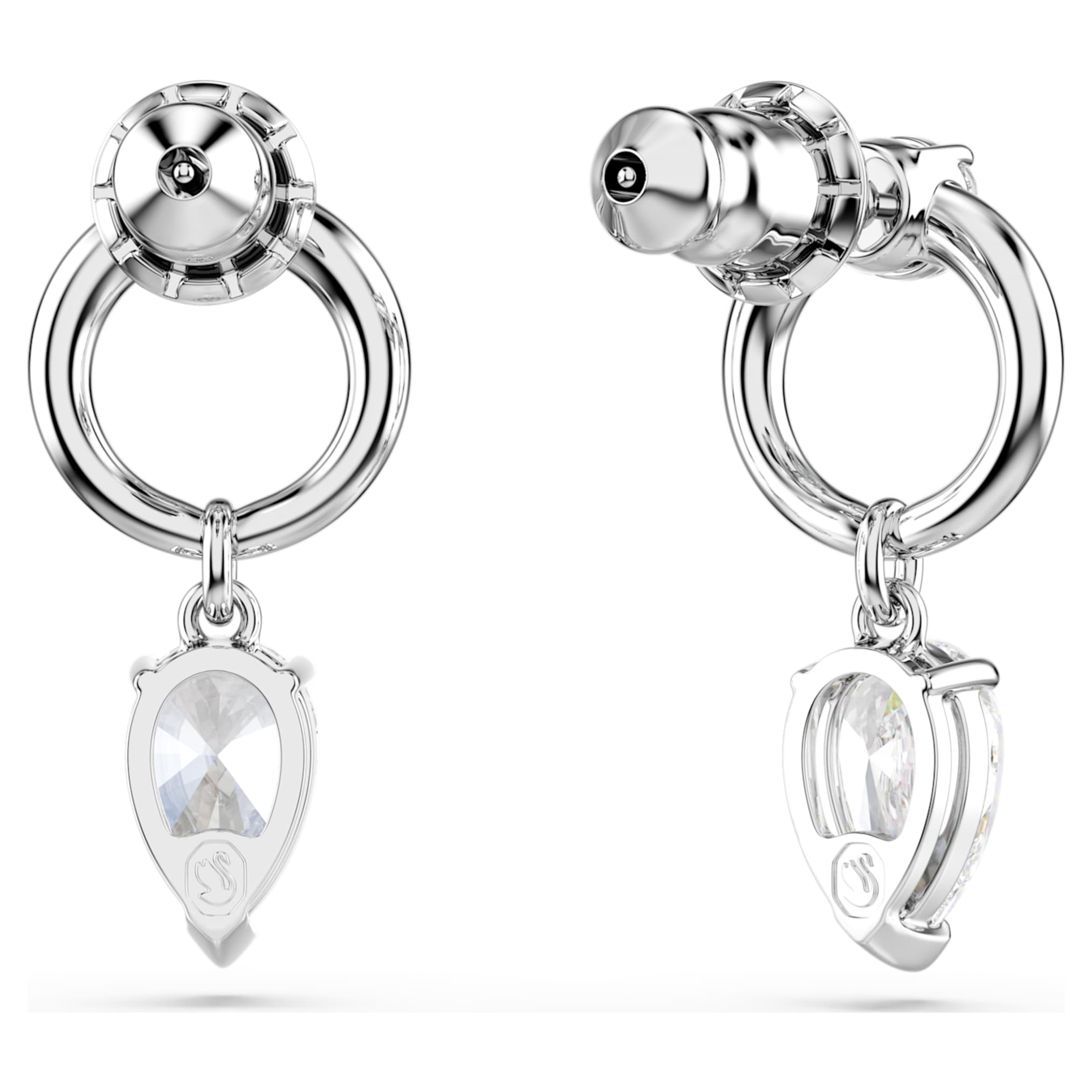 Swarovski Mesmera drop earrings Mixed cuts, White, Rhodium plated