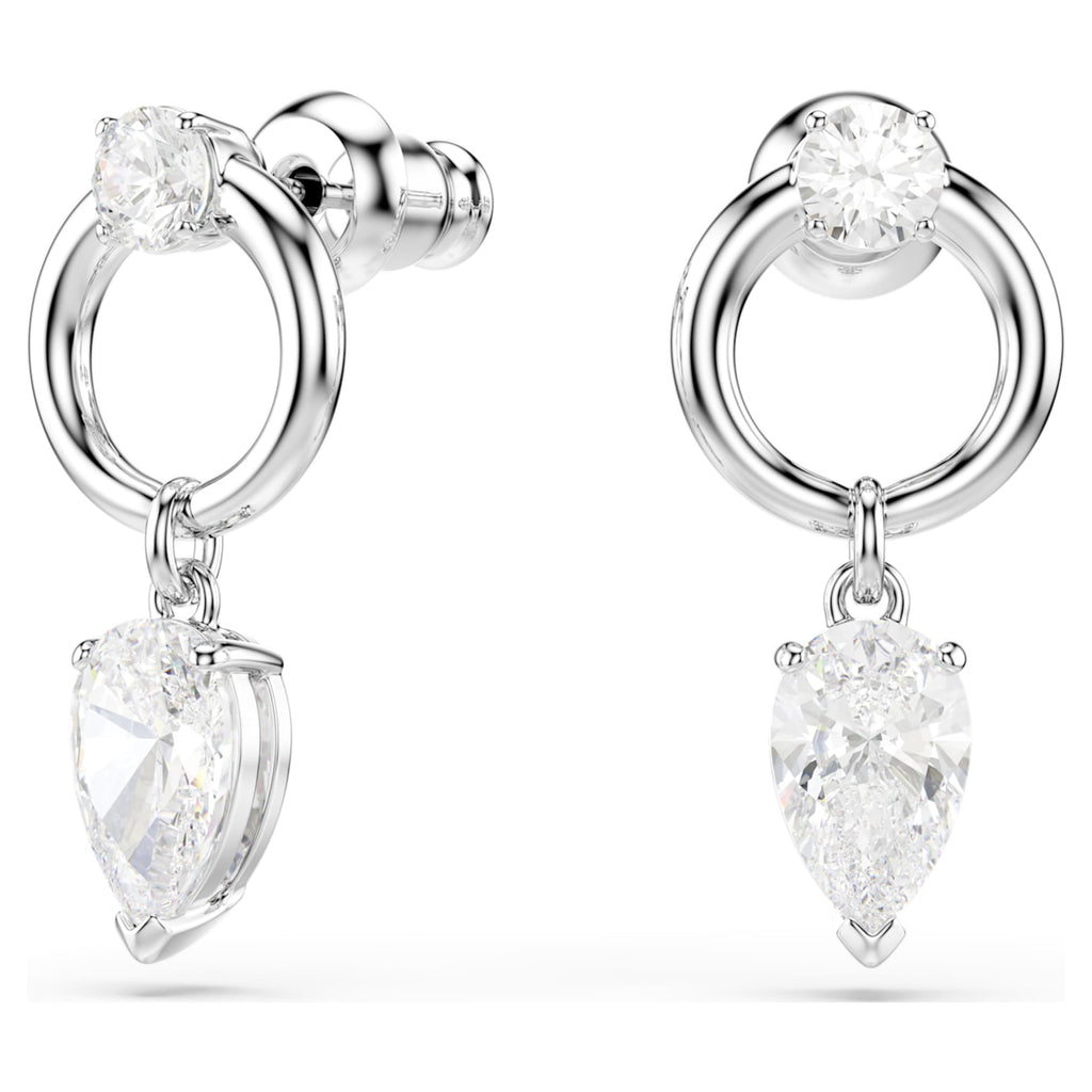 Swarovski Mesmera drop earrings Mixed cuts, White, Rhodium plated