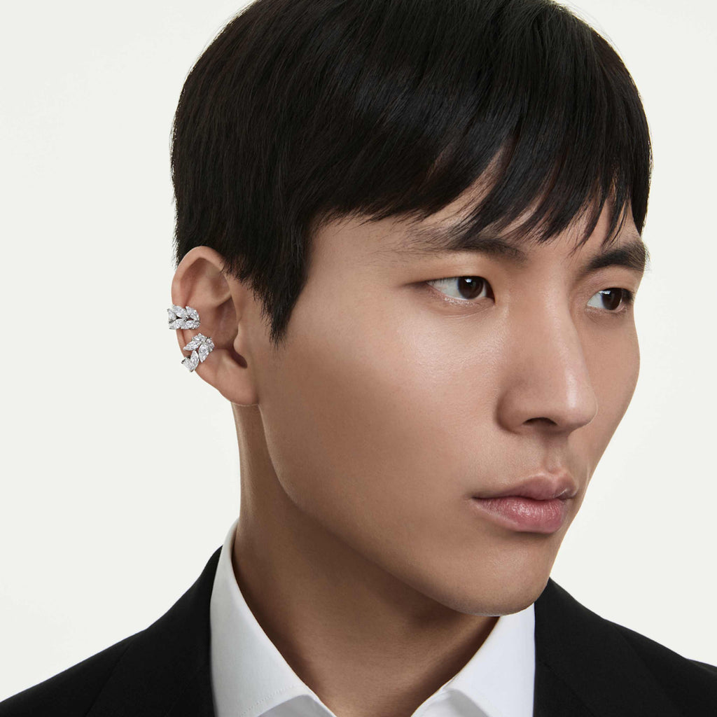 Swarovski Mesmera ear cuffs Marquise cut, White, Rhodium plated
