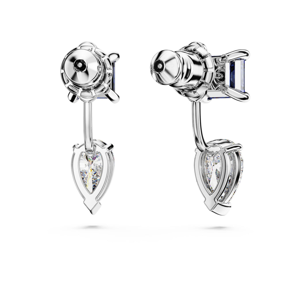 Swarovski Mesmera earring jackets Mixed cuts, Detachable, Blue, Rhodium plated