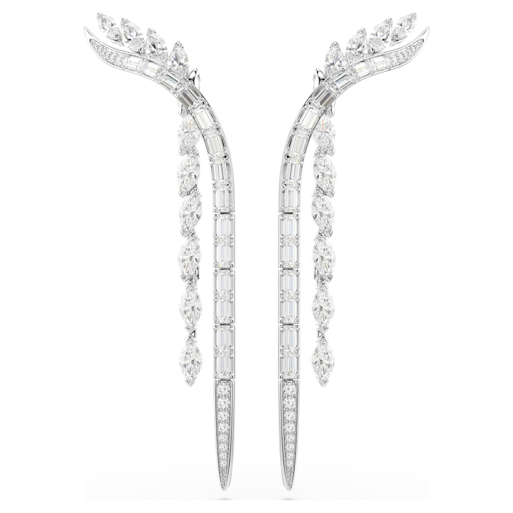 Swarovski Mesmera earrings Mixed cuts, White, Rhodium plated