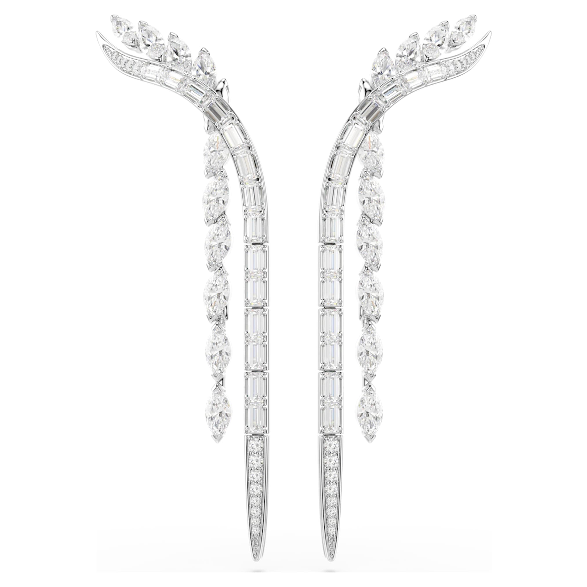 Swarovski Mesmera earrings Mixed cuts, White, Rhodium plated