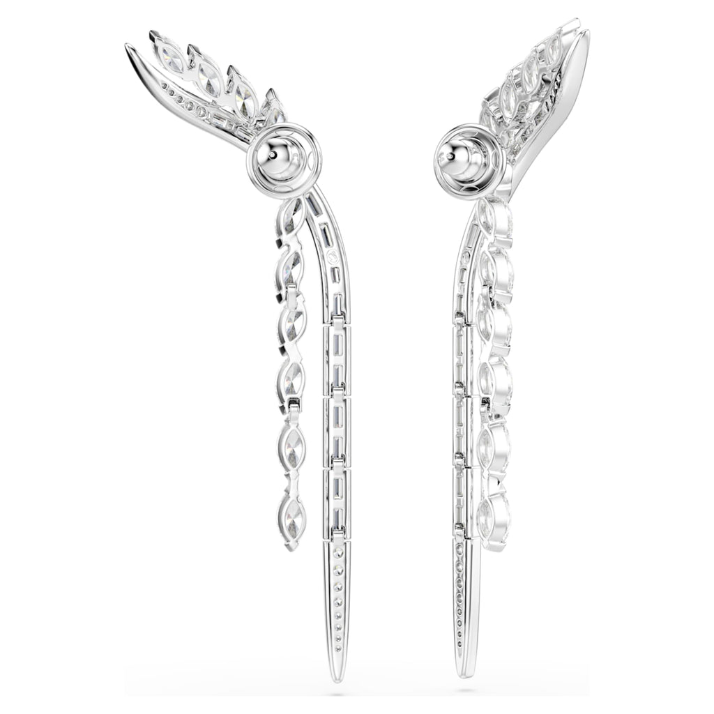 Swarovski Mesmera earrings Mixed cuts, White, Rhodium plated