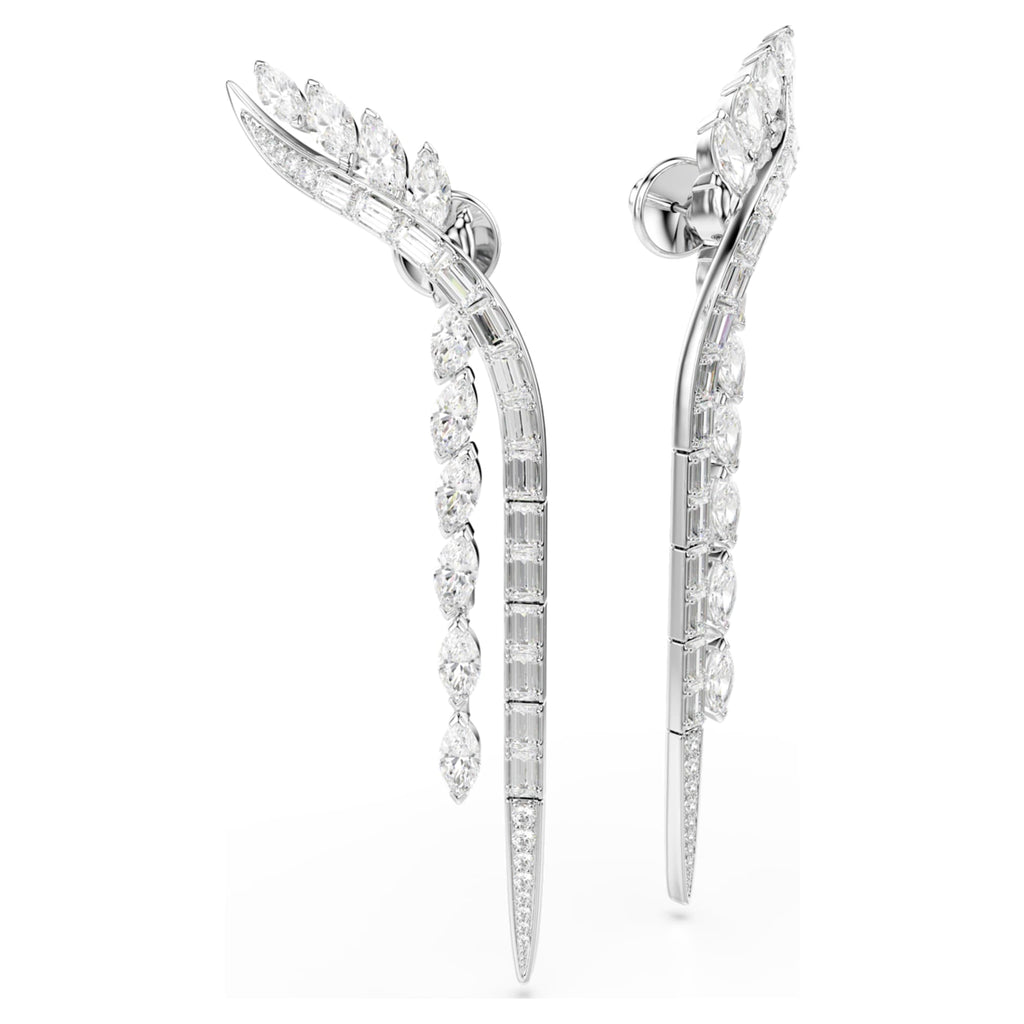 Swarovski Mesmera earrings Mixed cuts, White, Rhodium plated
