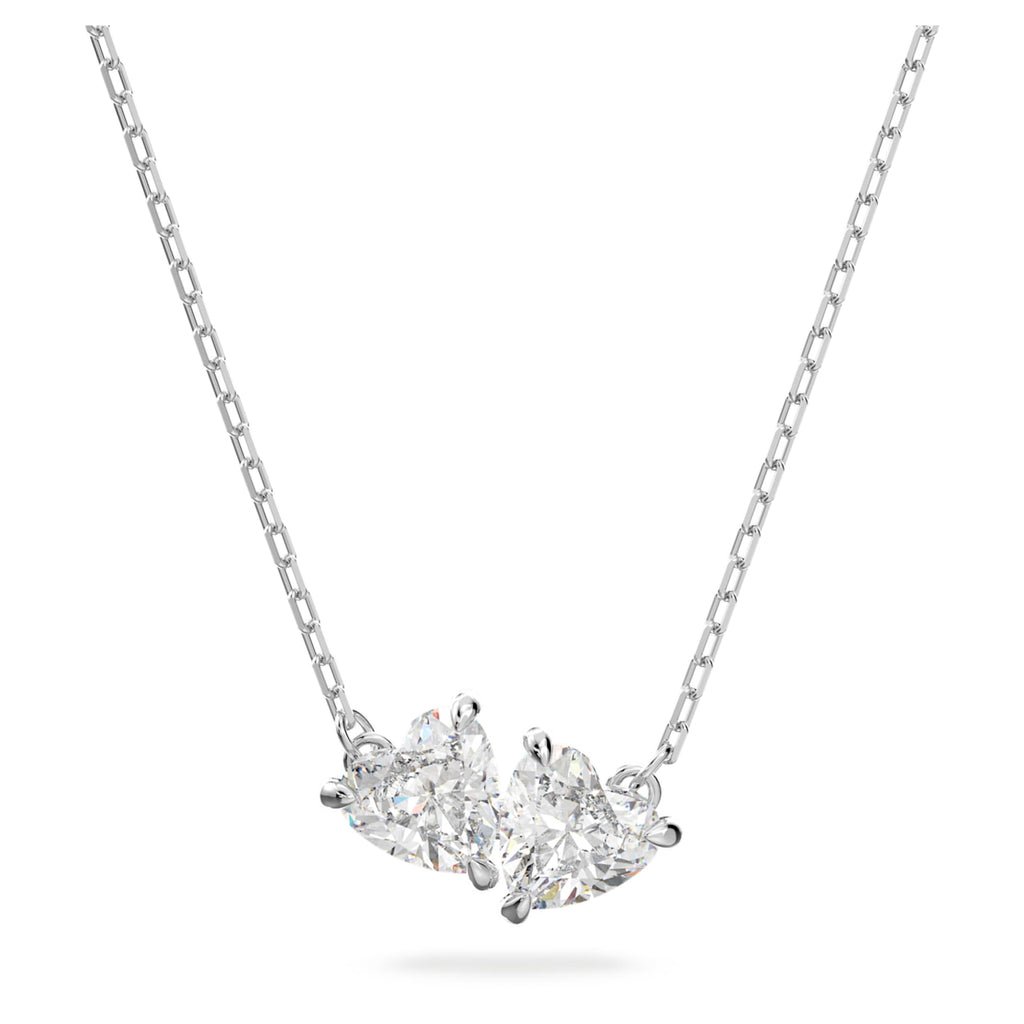 Swarovski Mesmera necklace Heart, White, Rhodium plated