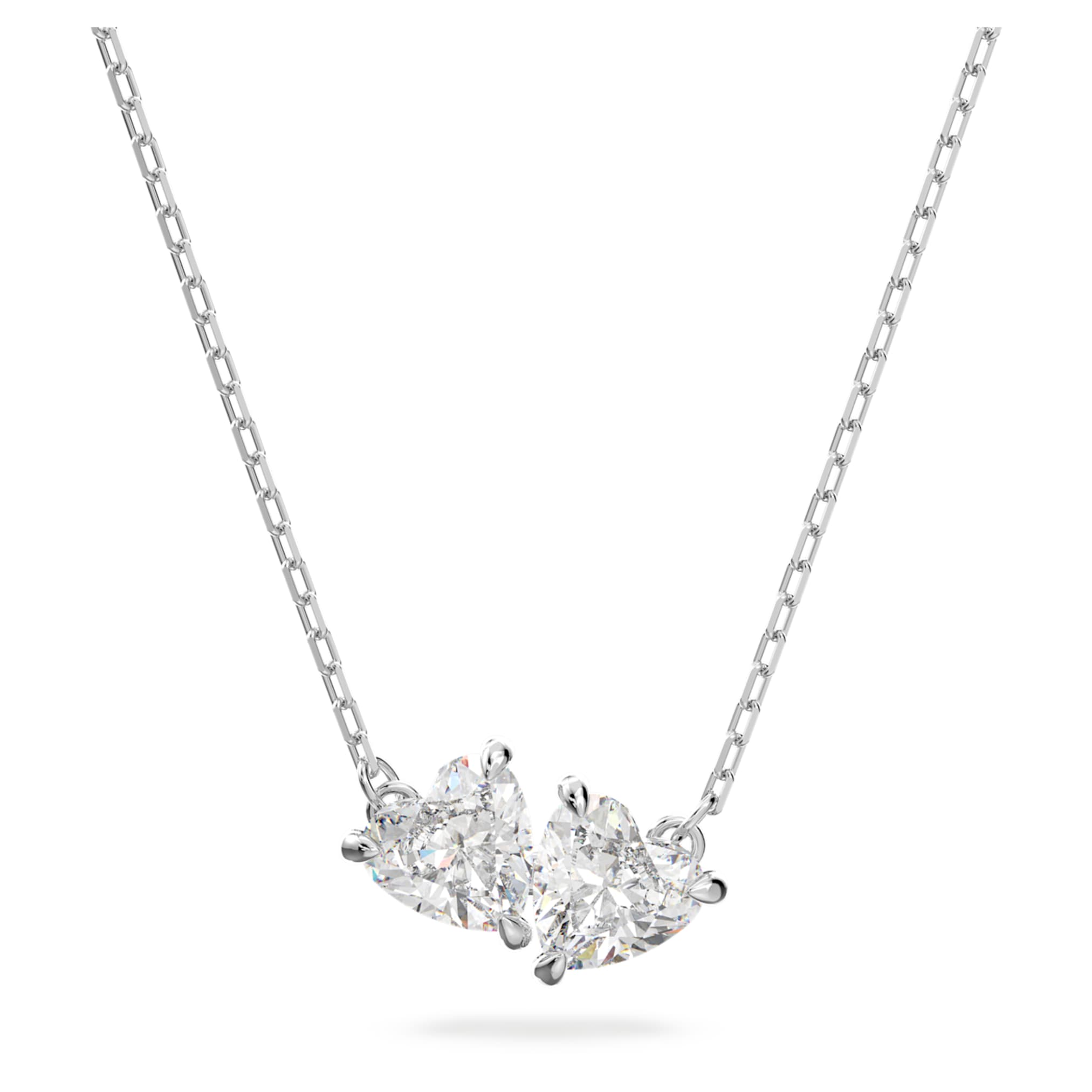 Swarovski Mesmera necklace Heart, White, Rhodium plated