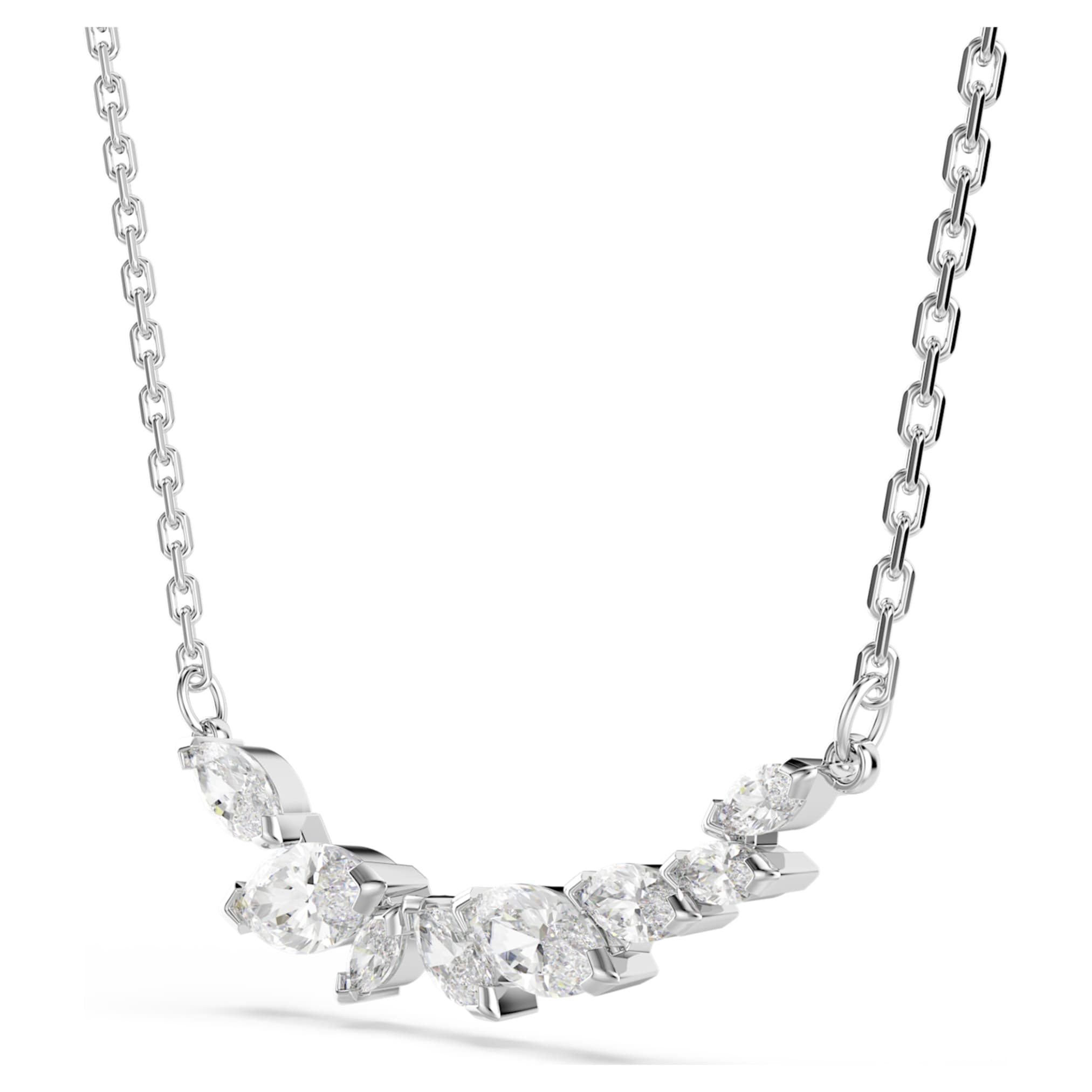 Swarovski Mesmera necklace Marquise cut, White, Rhodium plated