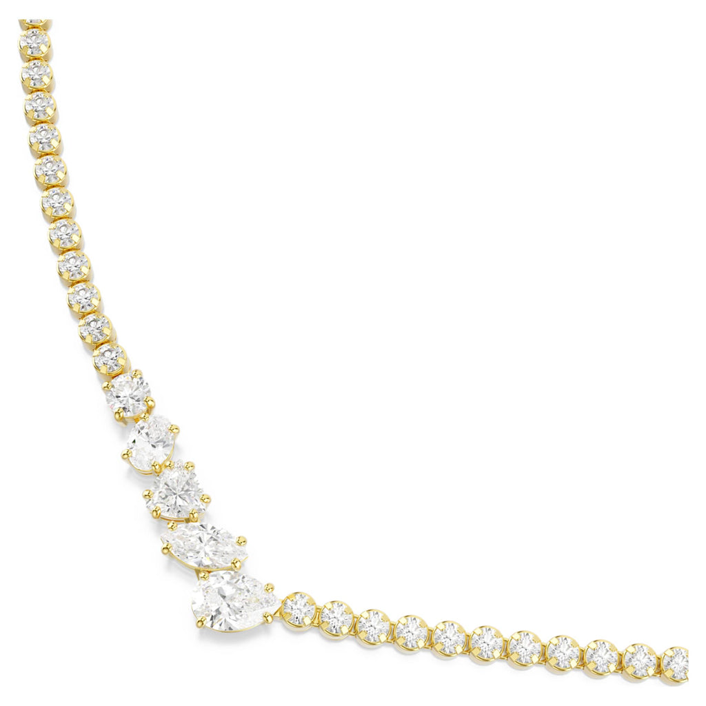 Swarovski Mesmera necklace Mixed cuts, White, 18K gold finish