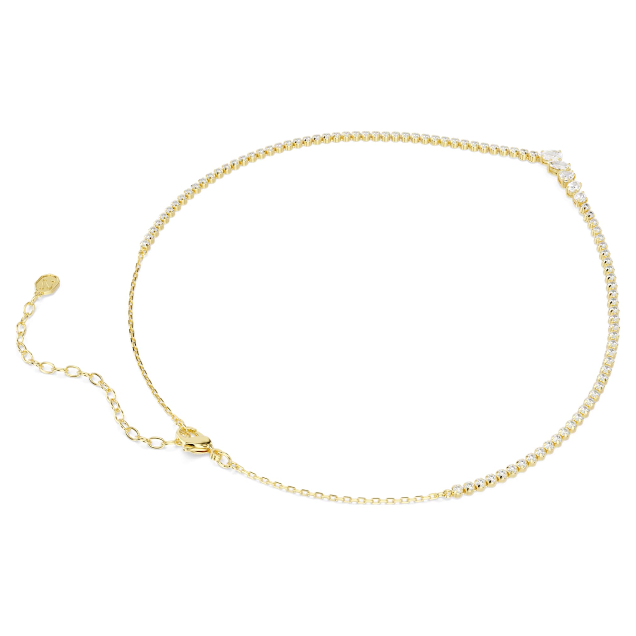 Swarovski Mesmera necklace Mixed cuts, White, 18K gold finish