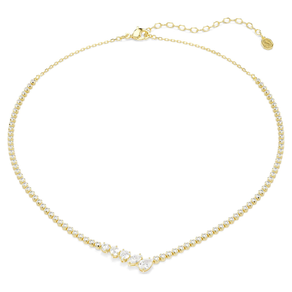 Swarovski Mesmera necklace Mixed cuts, White, 18K gold finish