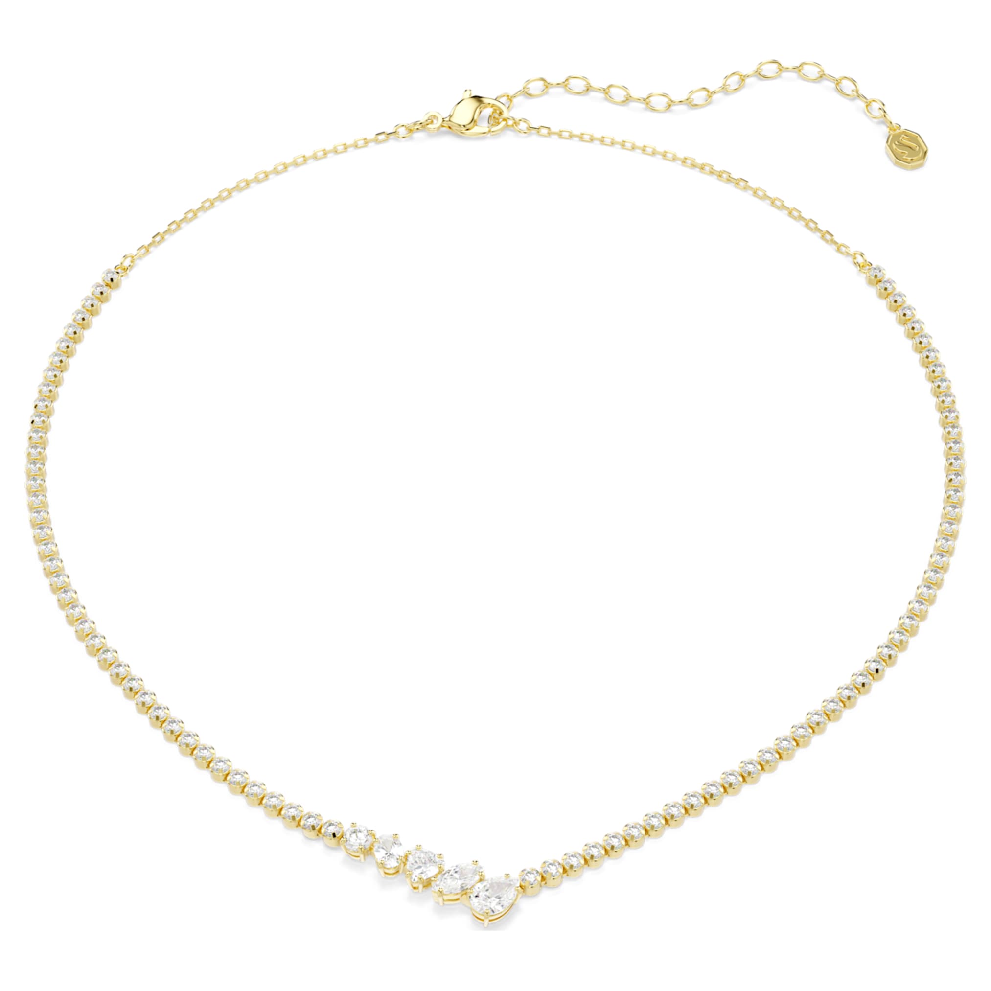 Swarovski Mesmera necklace Mixed cuts, White, 18K gold finish